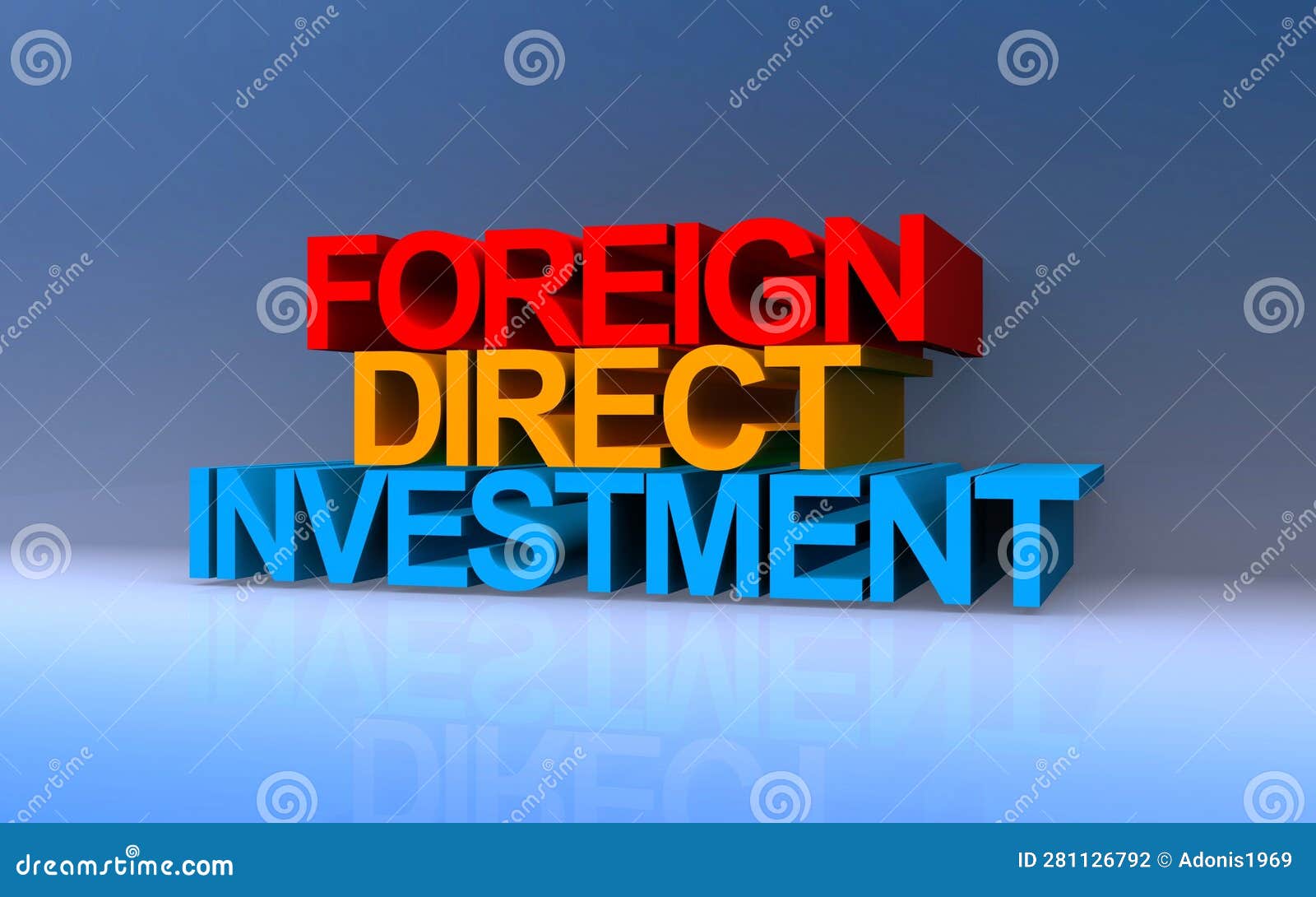 Foreign Direct Investment on Blue Stock Illustration Illustration of