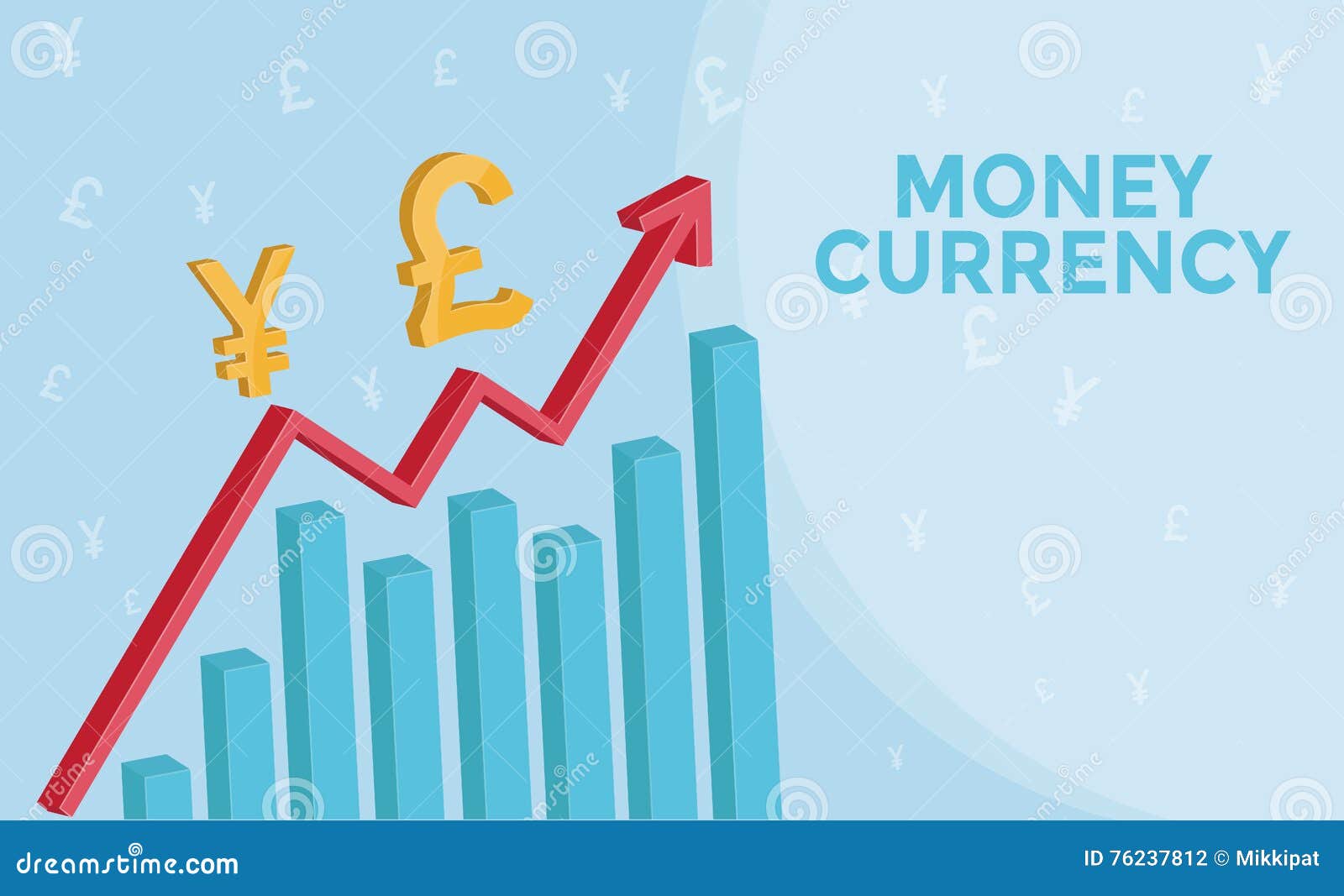 Foreign Exchange Market Info Graphic With 3d Arrow Pound Symbol - 