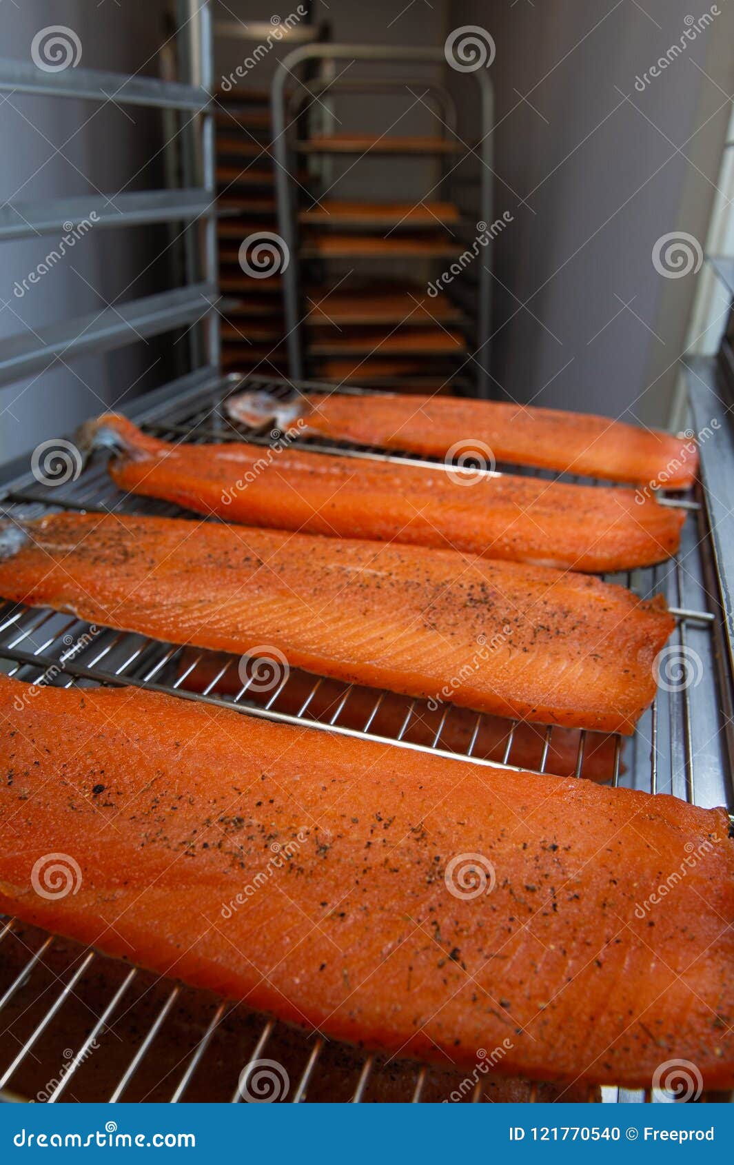 Forelfilet in de rokende oven, Frankrijk, Europa