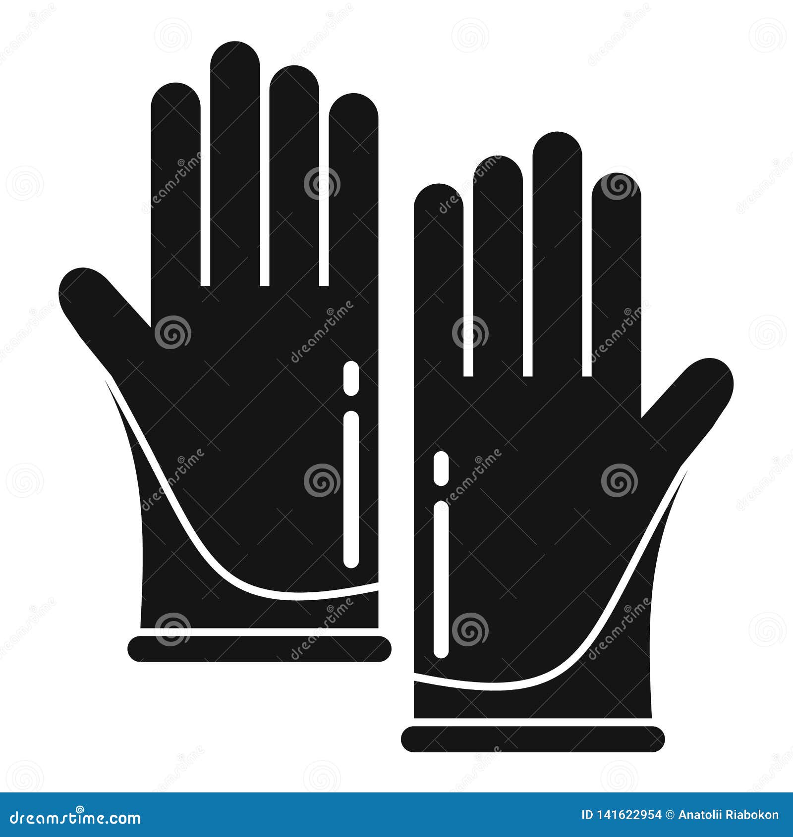 Forensic Lab Gloves Icon, Simple Style Stock Vector Illustration of