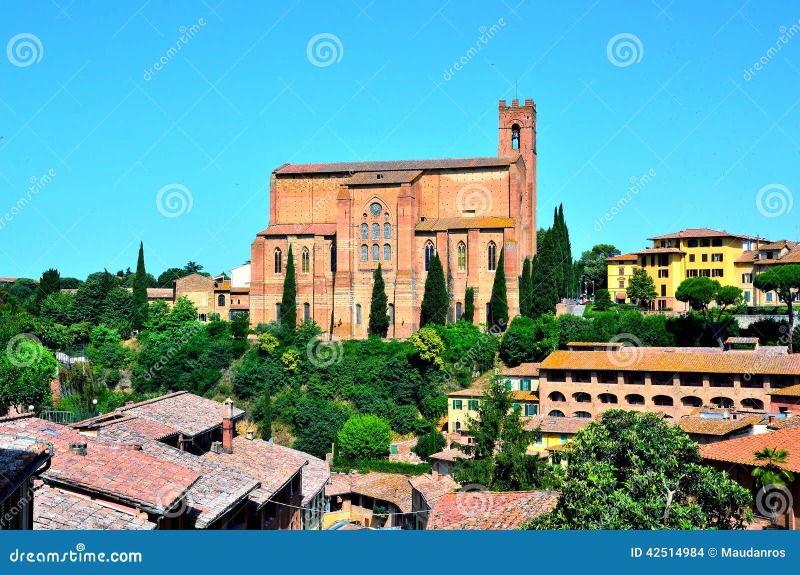 Foreshortening in Siena stock photo. Image of city, panoramic 42514984