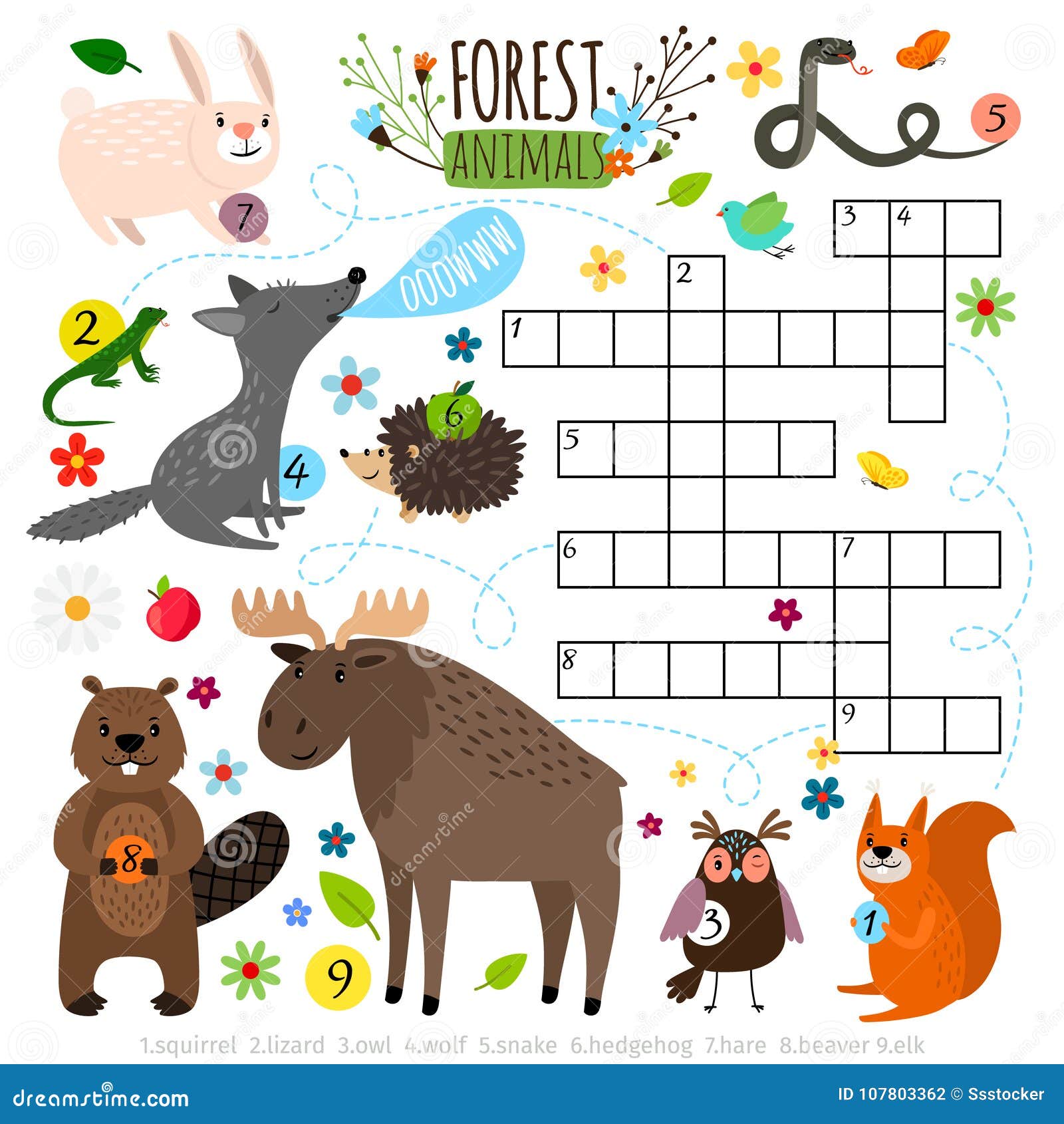 Forest Animals Crossword Puzzle Stock Vector - Illustration of homework, nature: 107803362 Forest Animals Crossword Puzzle Stock Vector - Illustration of homework, nature: 107803362