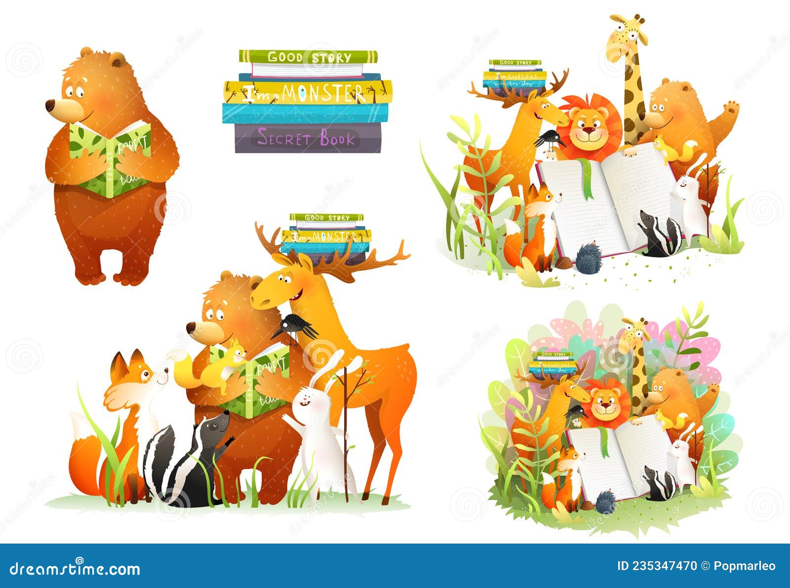 Forest Animals Reading Book or Study at School Stock Vector - Illustration of montessori, study: 235347470 Forest Animals Reading Book or Study at School Stock Vector - Illustration of montessori, study: 235347470
