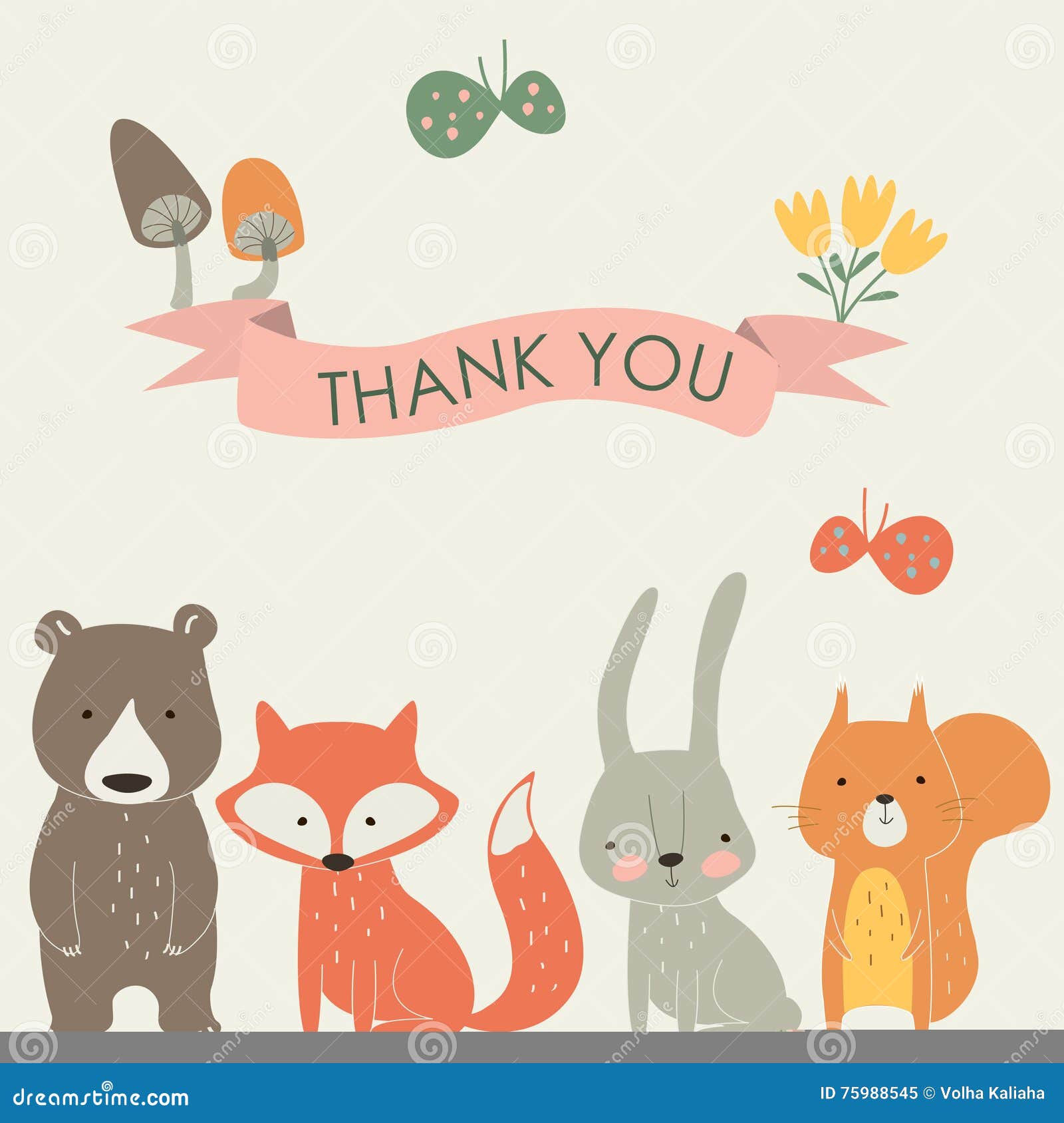 Thank You Card Animals Stock Illustrations – 183 Thank You Card Animals  Stock Illustrations, Vectors & Clipart - Dreamstime