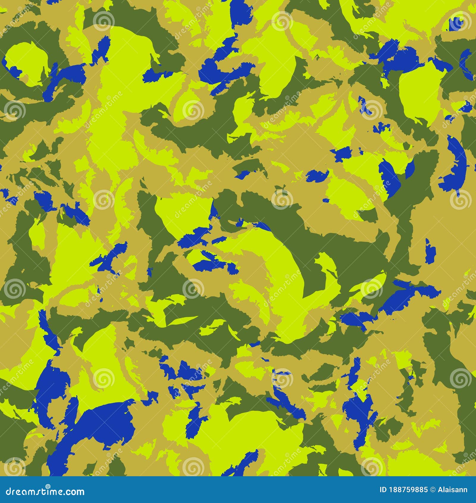 Forest Camouflage of Various Shades of Green, Blue and Yellow Colors ...