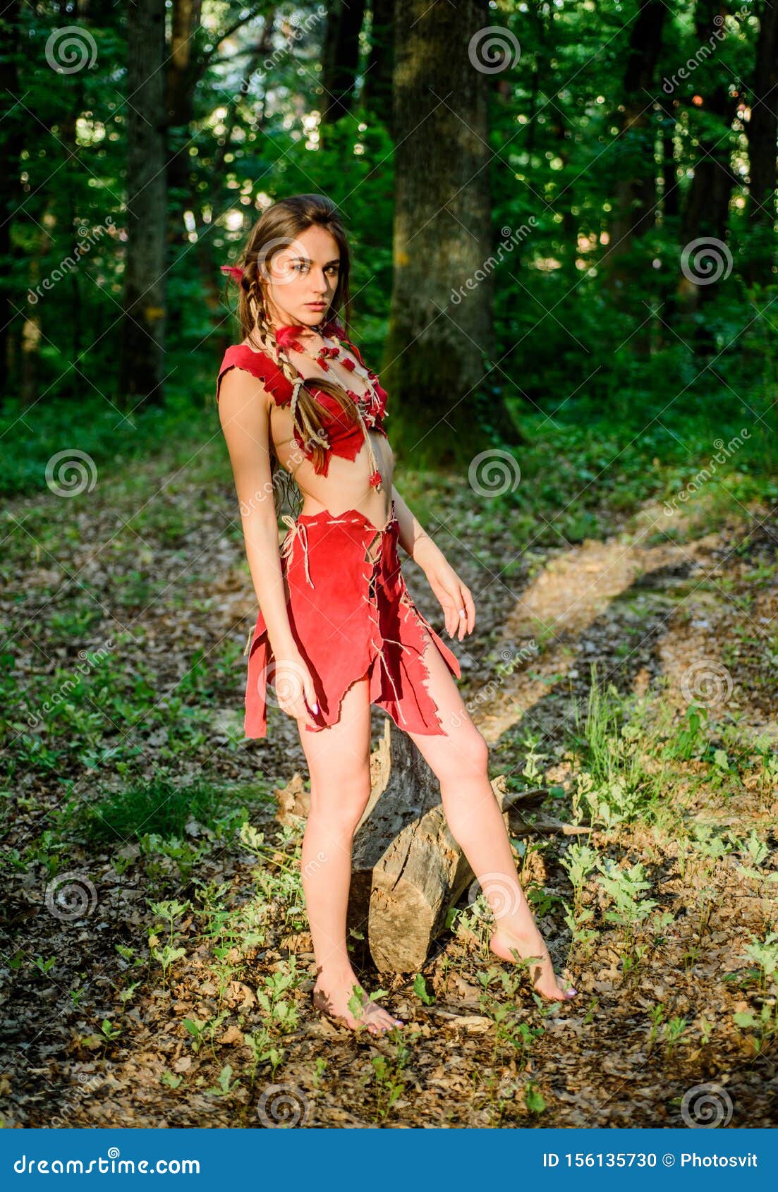 Wilderness Of Virgin Woods Wild Attractive Woman In Forest Folklore