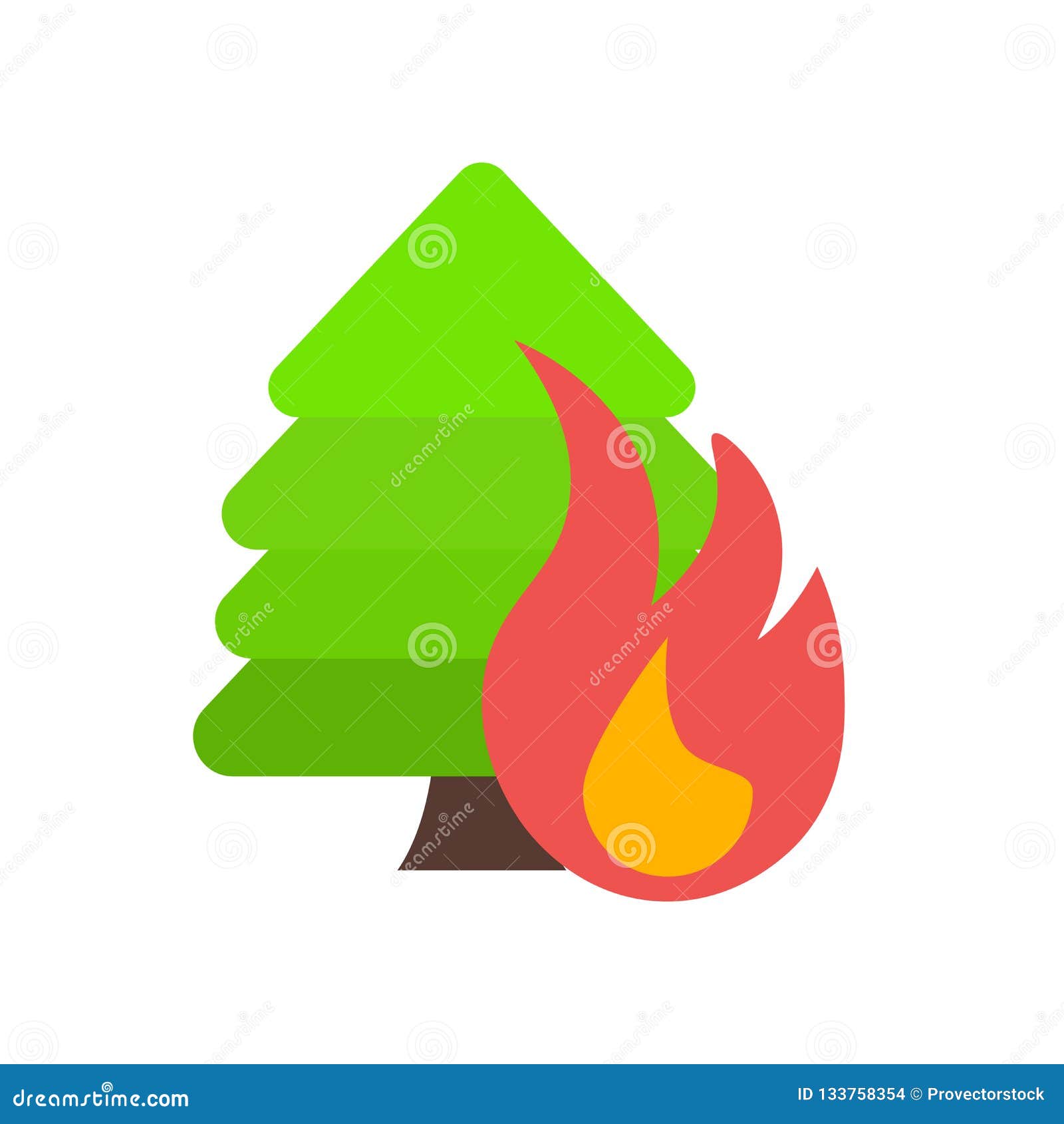 forest fire icon  sign and   on white background, forest fire logo concept