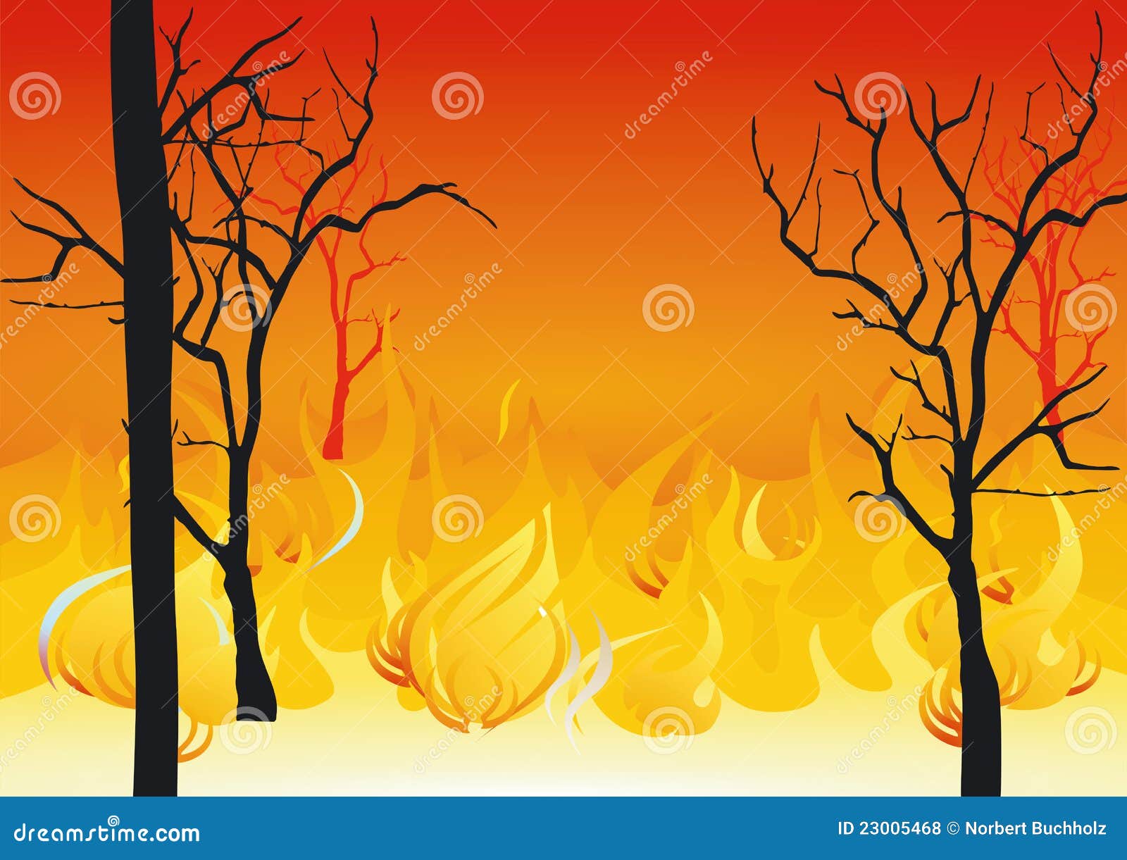 Forest fires stock vector. Illustration of destructive - 23005468