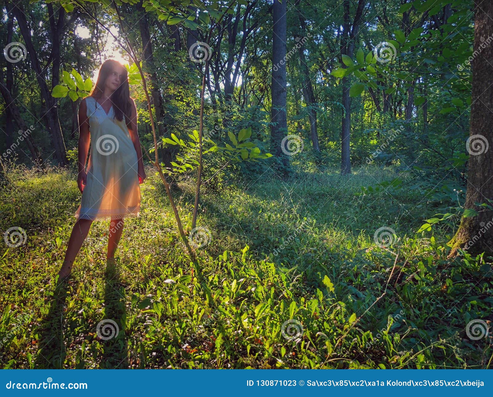 Forest Girl imagen de archivo. Imagen de verde, mujer - 130871023