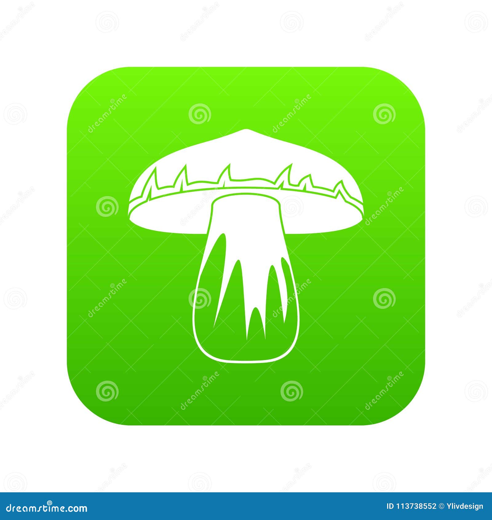 forest mushroom icon digital green