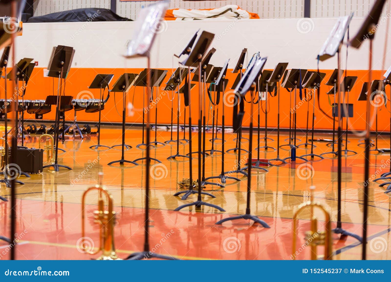 Forest of Music Stands All Prepared for the Concert Stock Image Image