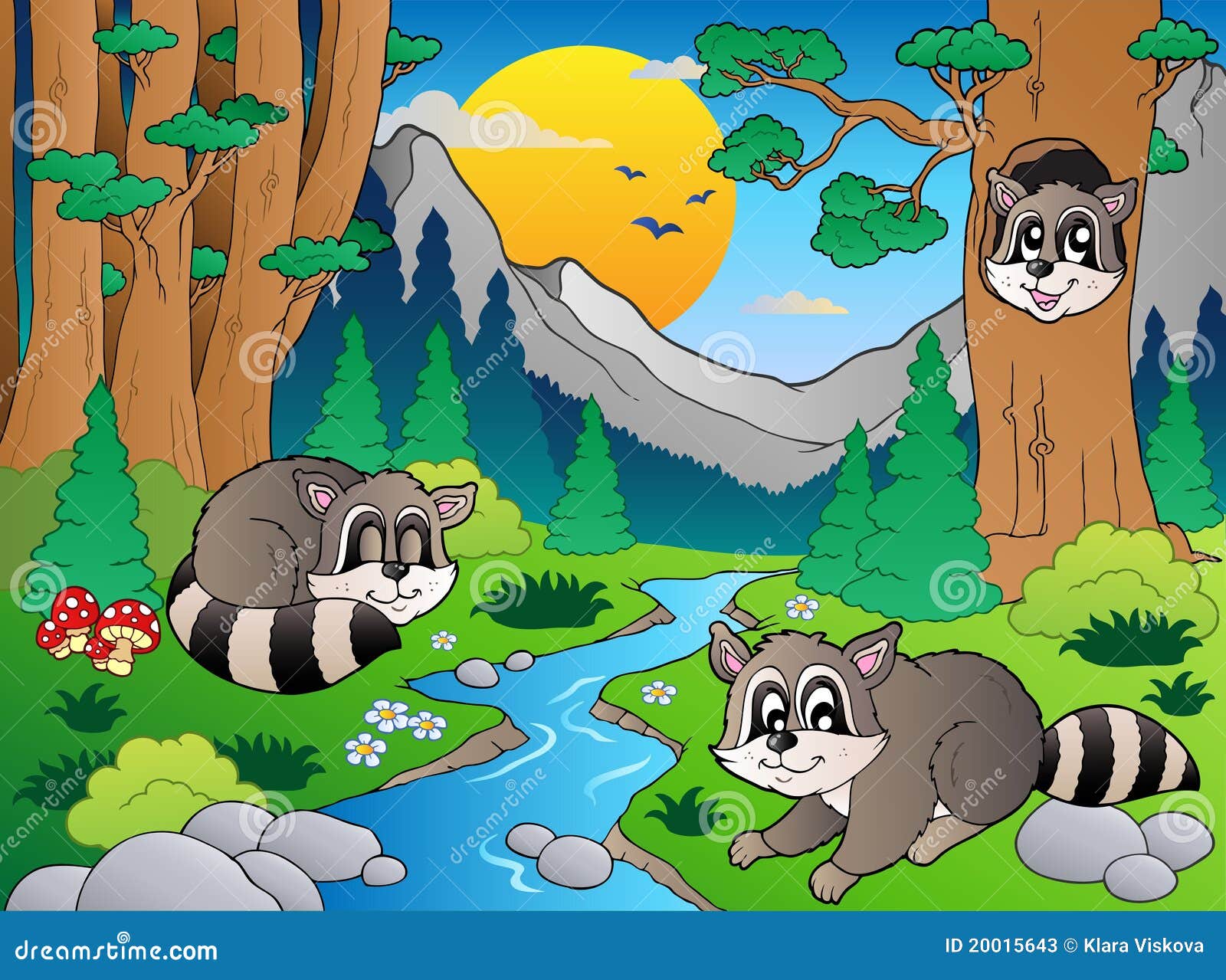 Forest Scene with Various Animals 6 Stock Vector - Illustration of happy, rivulet: 20015643 Forest Scene with Various Animals 6 Stock Vector - Illustration of happy, rivulet: 20015643