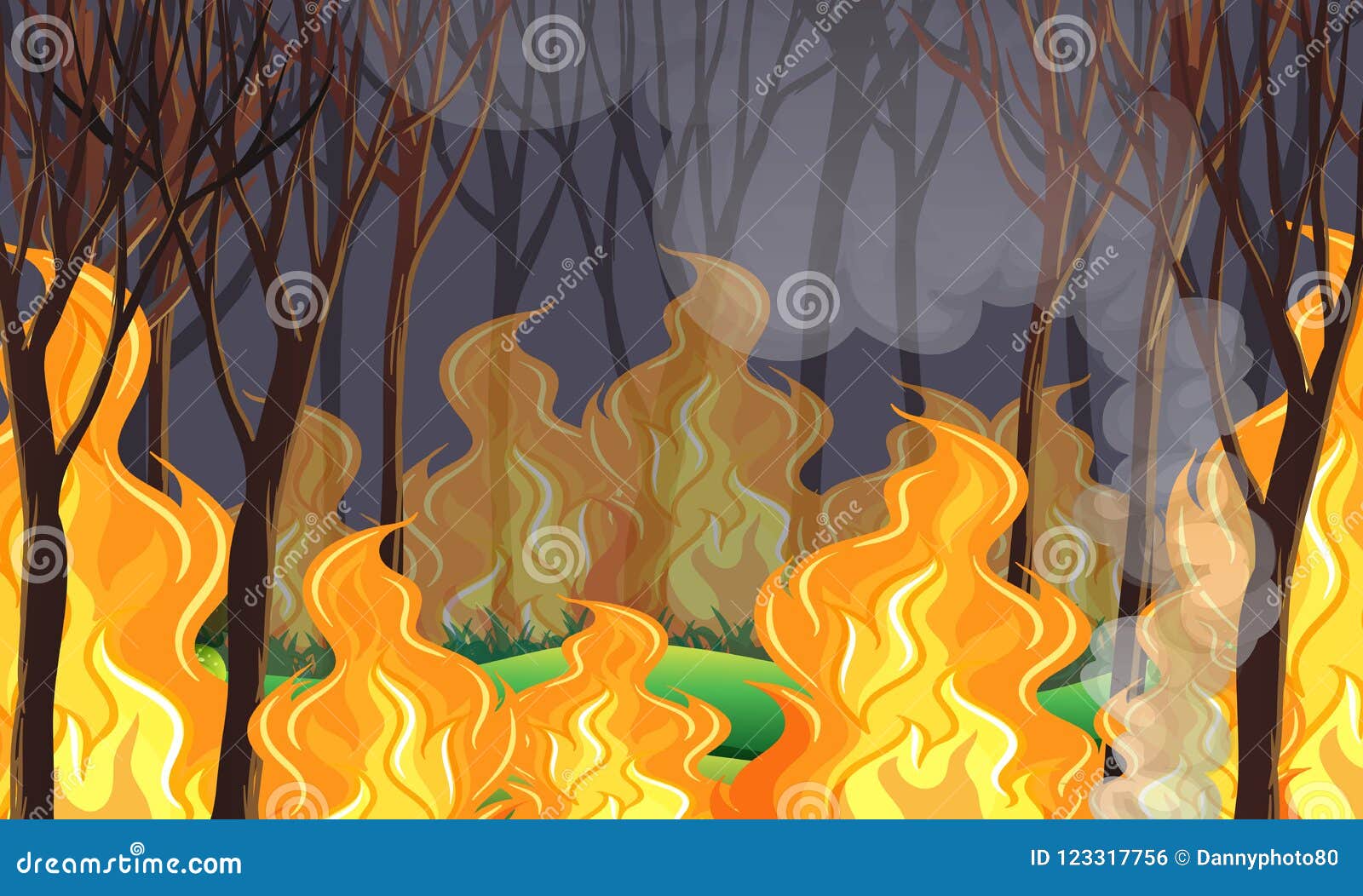 Flame Forest Fire Drawing