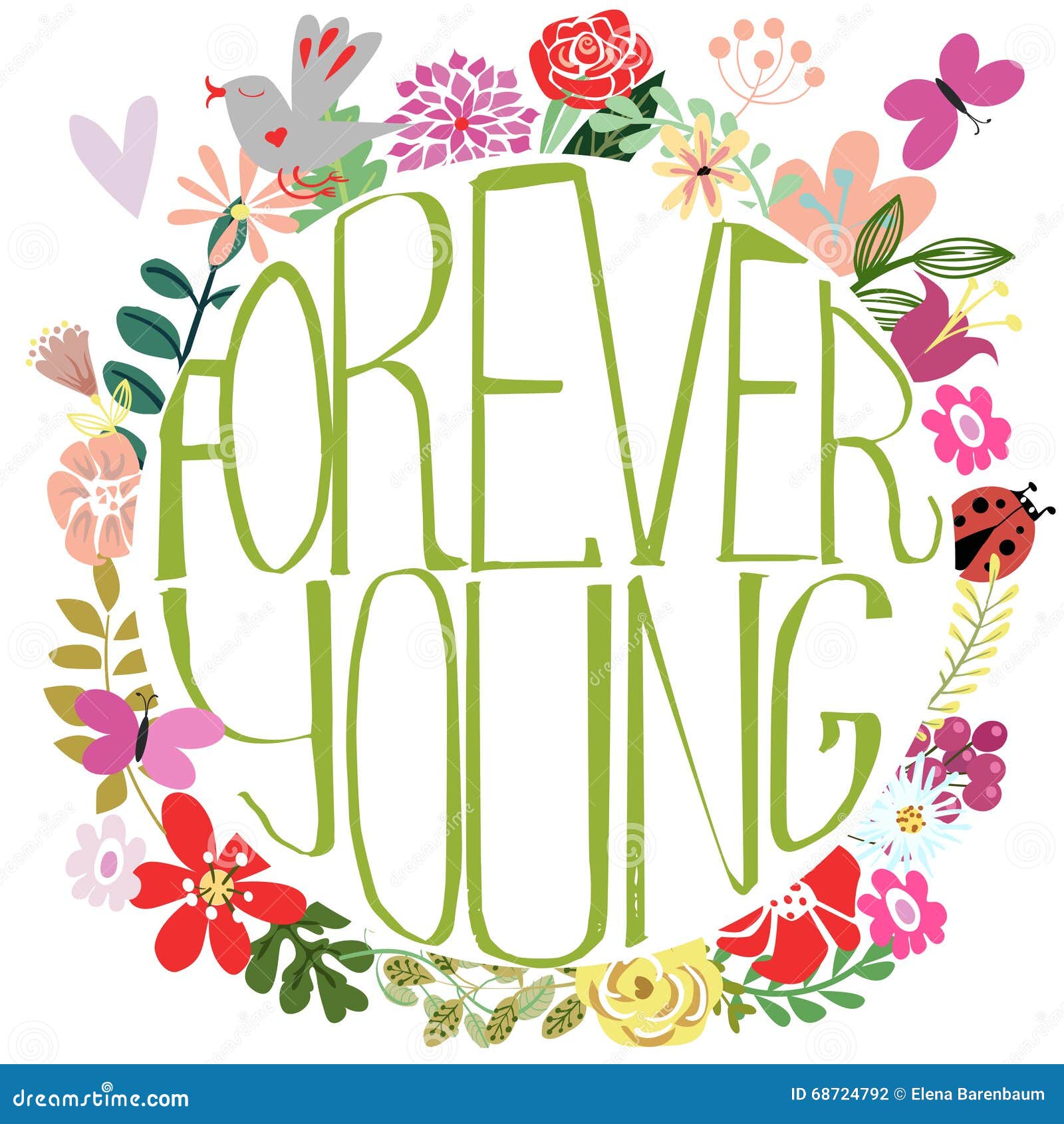 forever young lettering