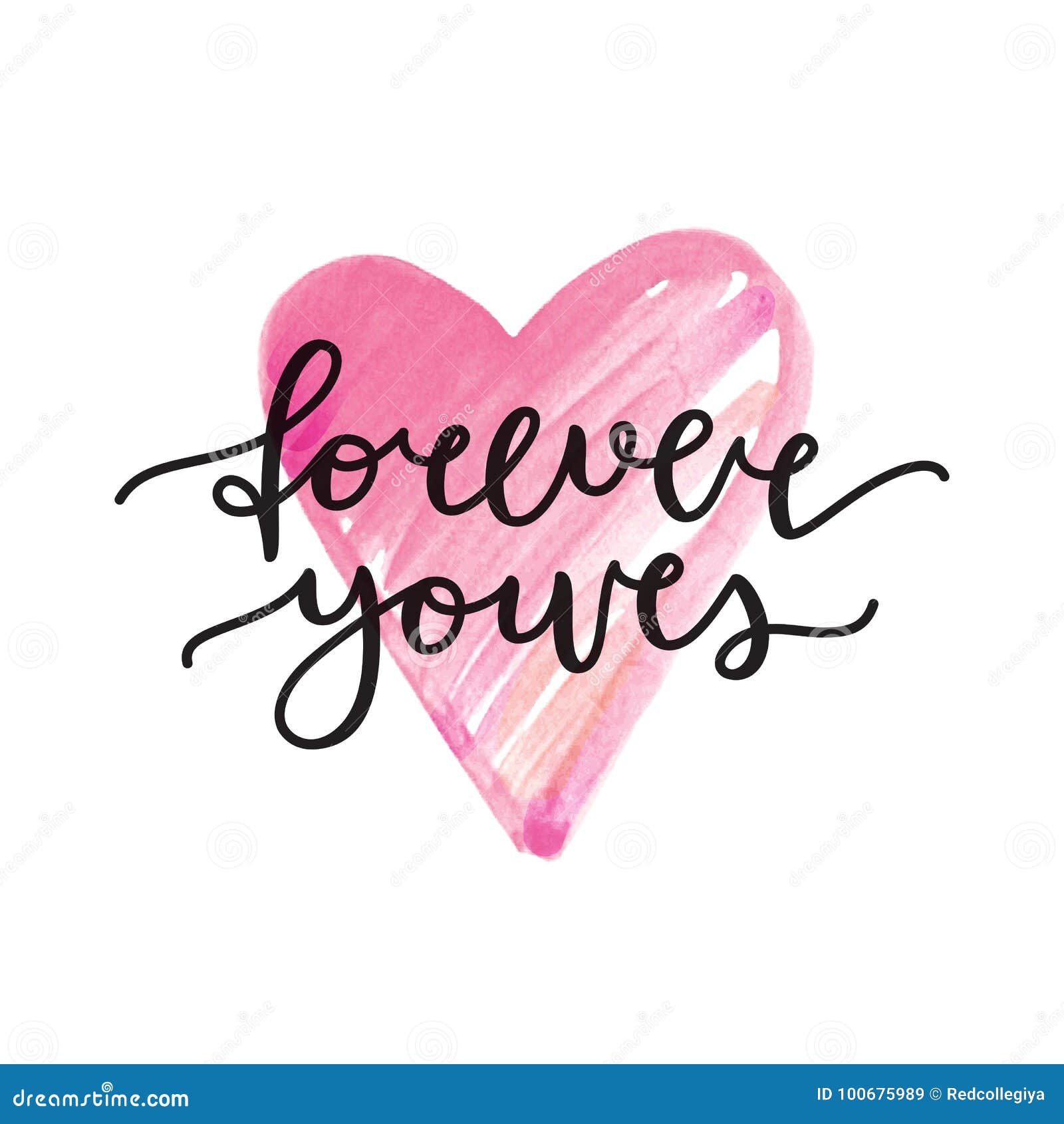 Forever yours lettering stock vector. Illustration of text - 100675989