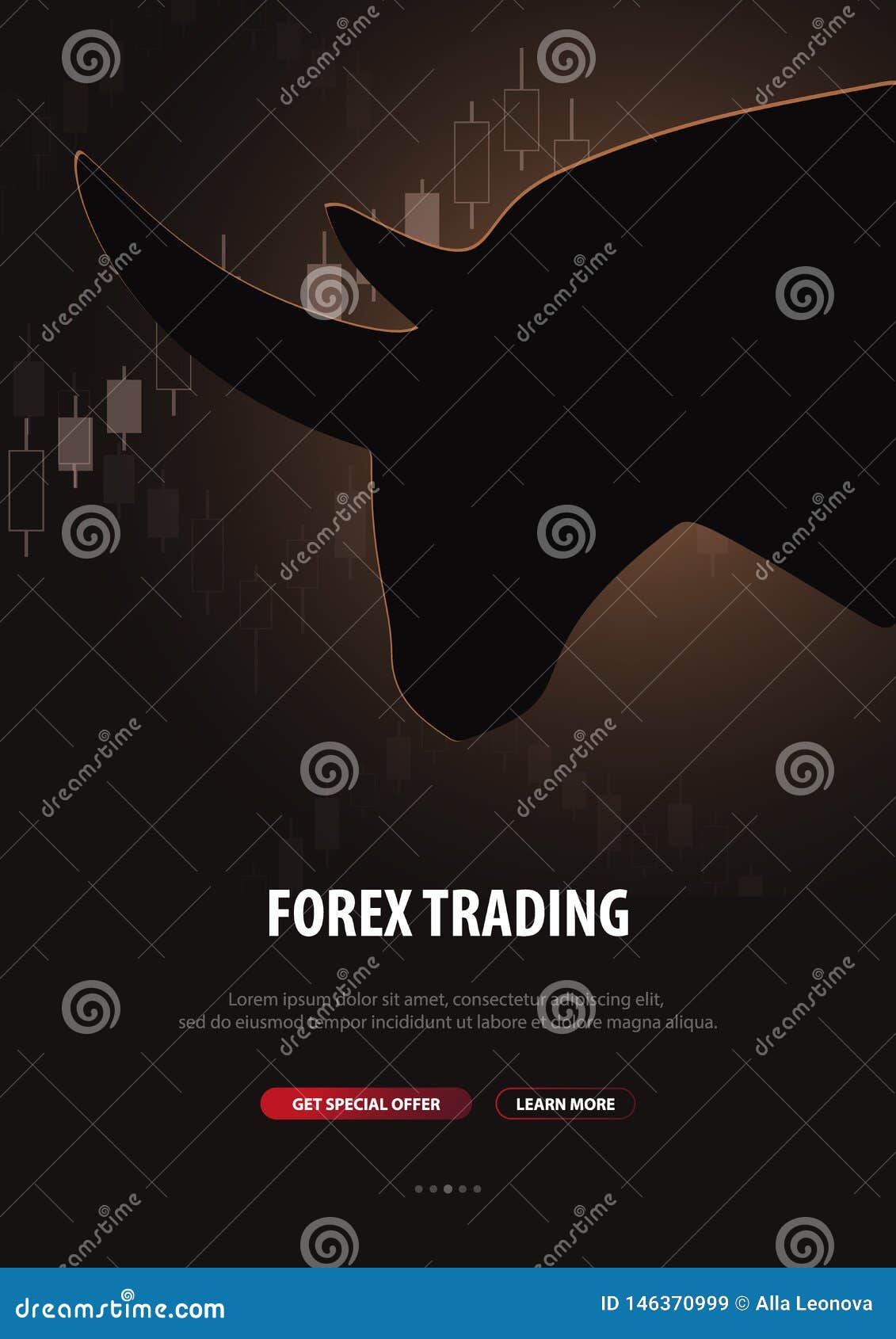 Forex Stock Exchange Trading Banner The Bulls And Bears Struggle - 