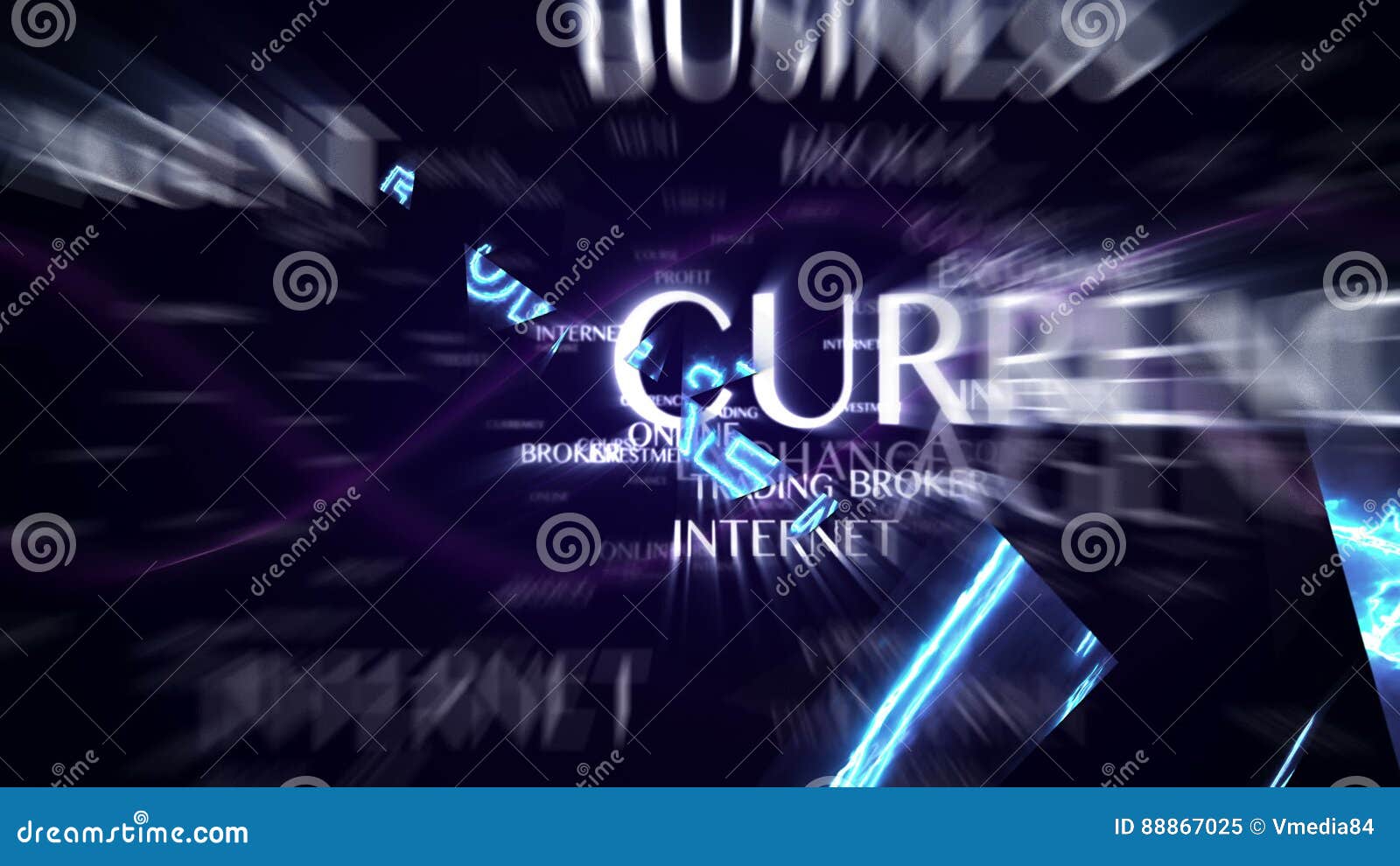 Forex Text Animation With Keywords Rendering Background Loop 4k - 