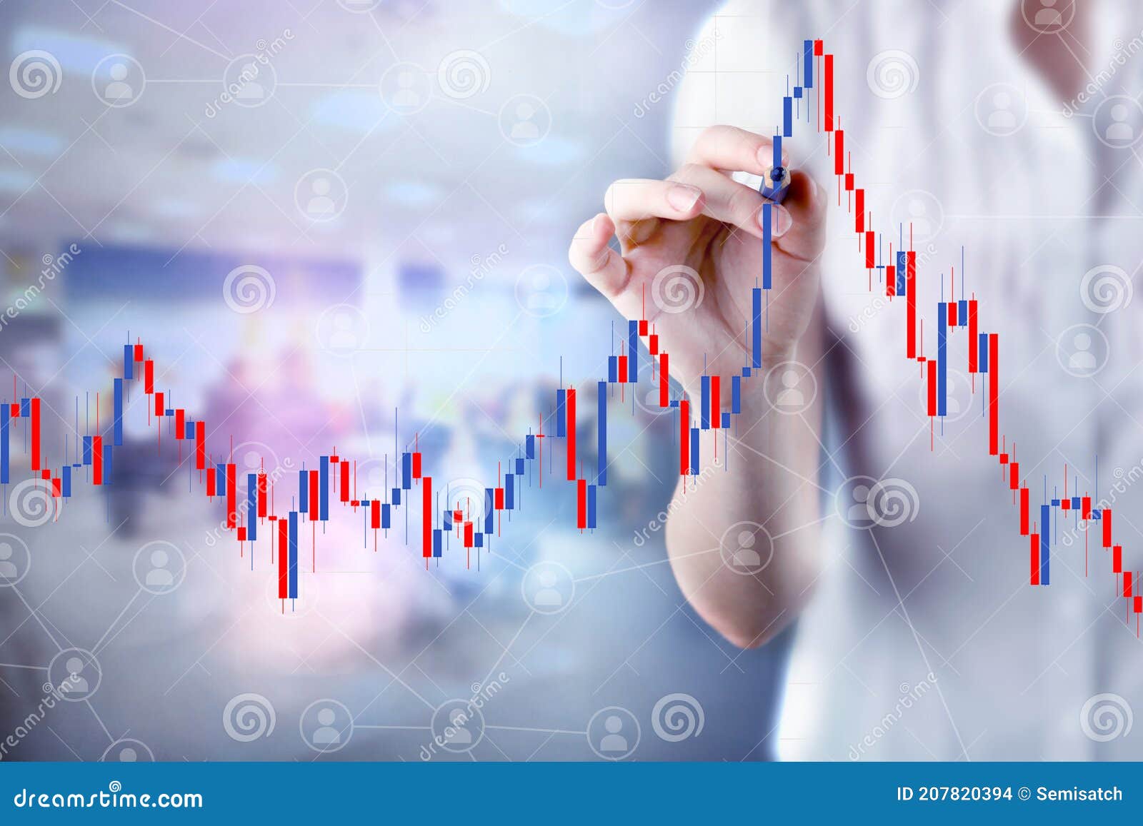 Forex Trading Technical Analysis Concept with Candlestick Chart Stock