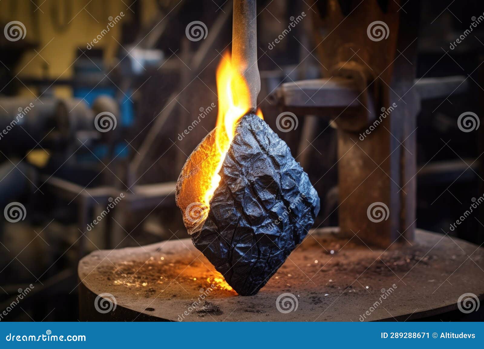 with Damascus Steel in the Making Process Stock Image Image of