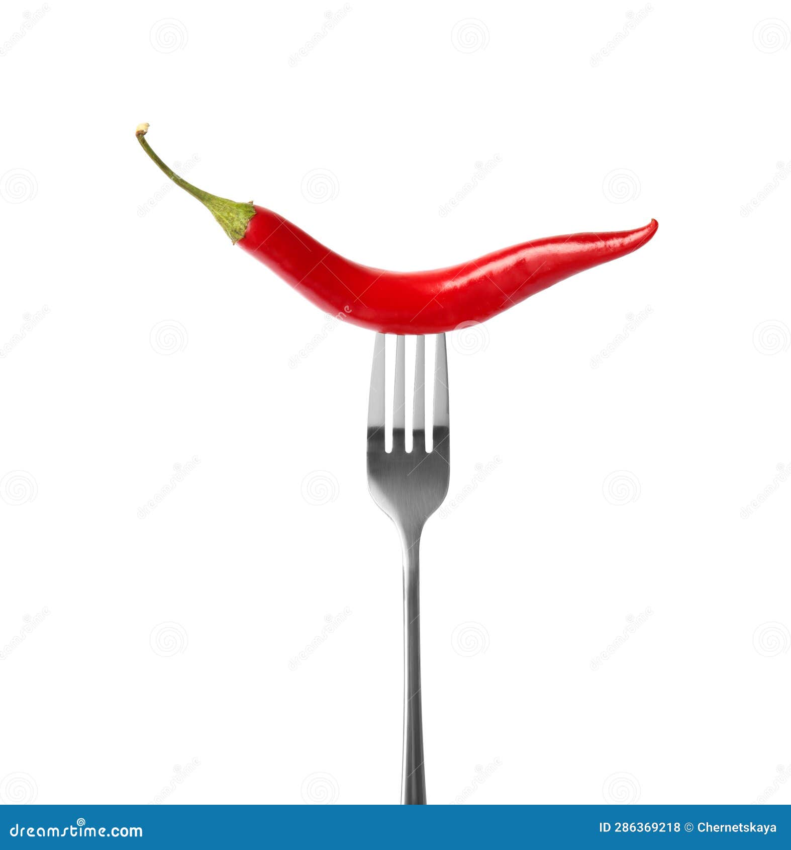 Fork with Chili Pepper Isolated on White Stock Photo Image of fork