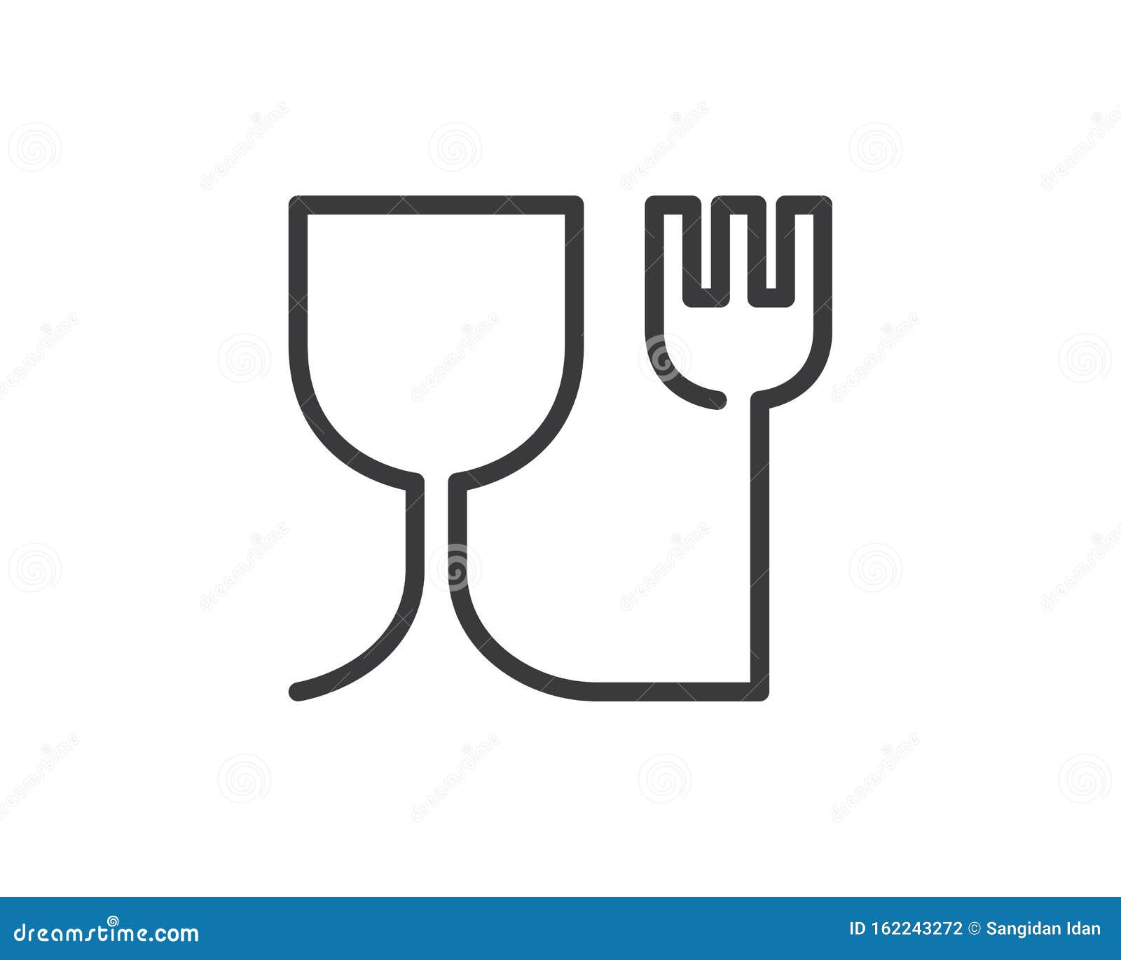 Fork and Glass Logo Icon Vector Illustration Stock Vector