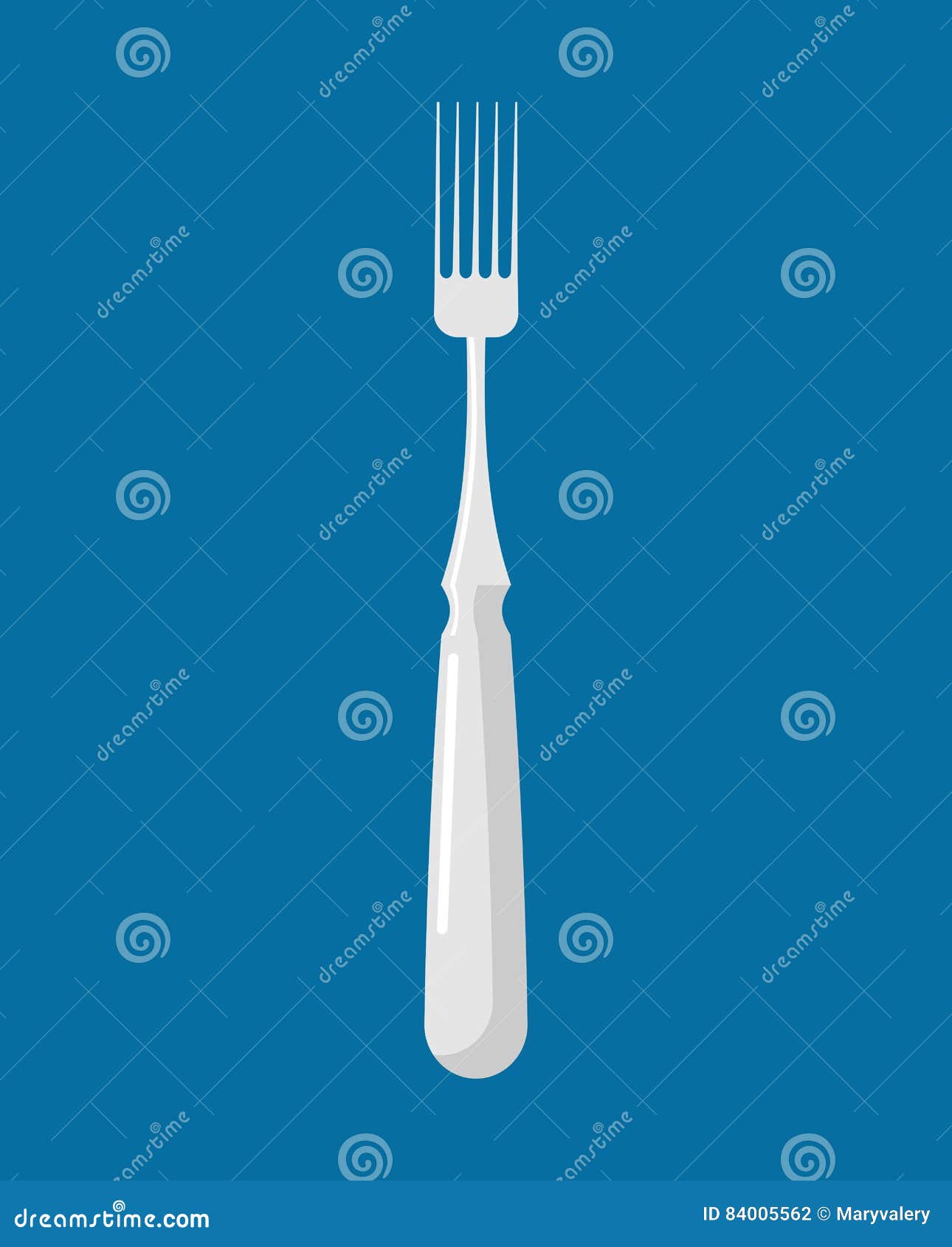 Fork Isolated. Kitchen Cutlery for Eating Stock Vector Illustration