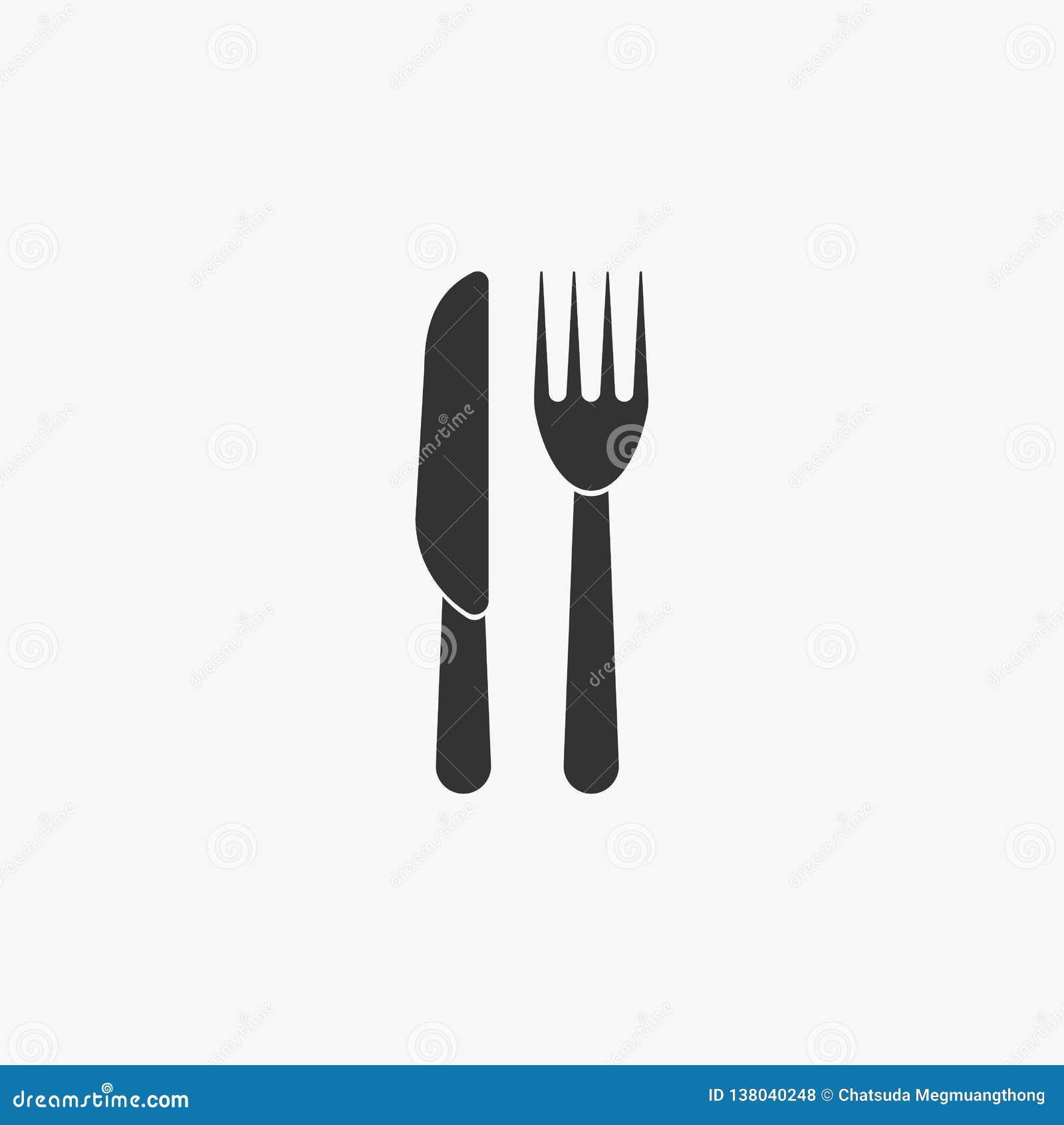 Fork and knife icon stock vector. Illustration of dinner - 138040248
