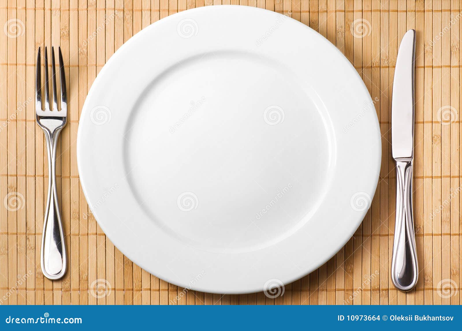Fork, knife, plate stock photo. Image of empty, lunch 10973664