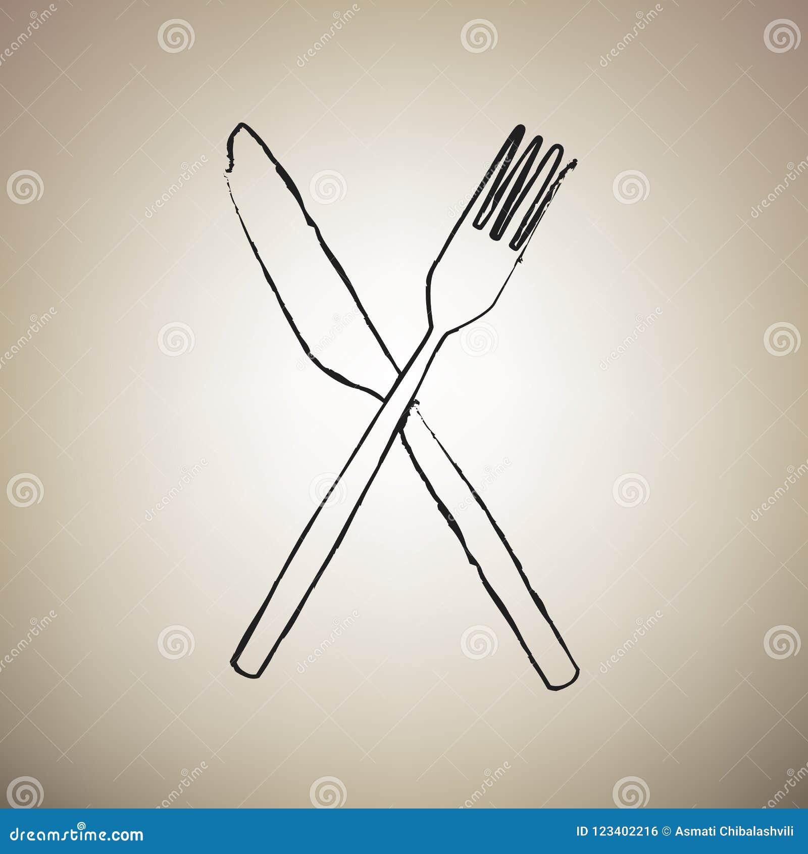 Fork and Knife Sign. Vector Stock Vector Illustration of knife