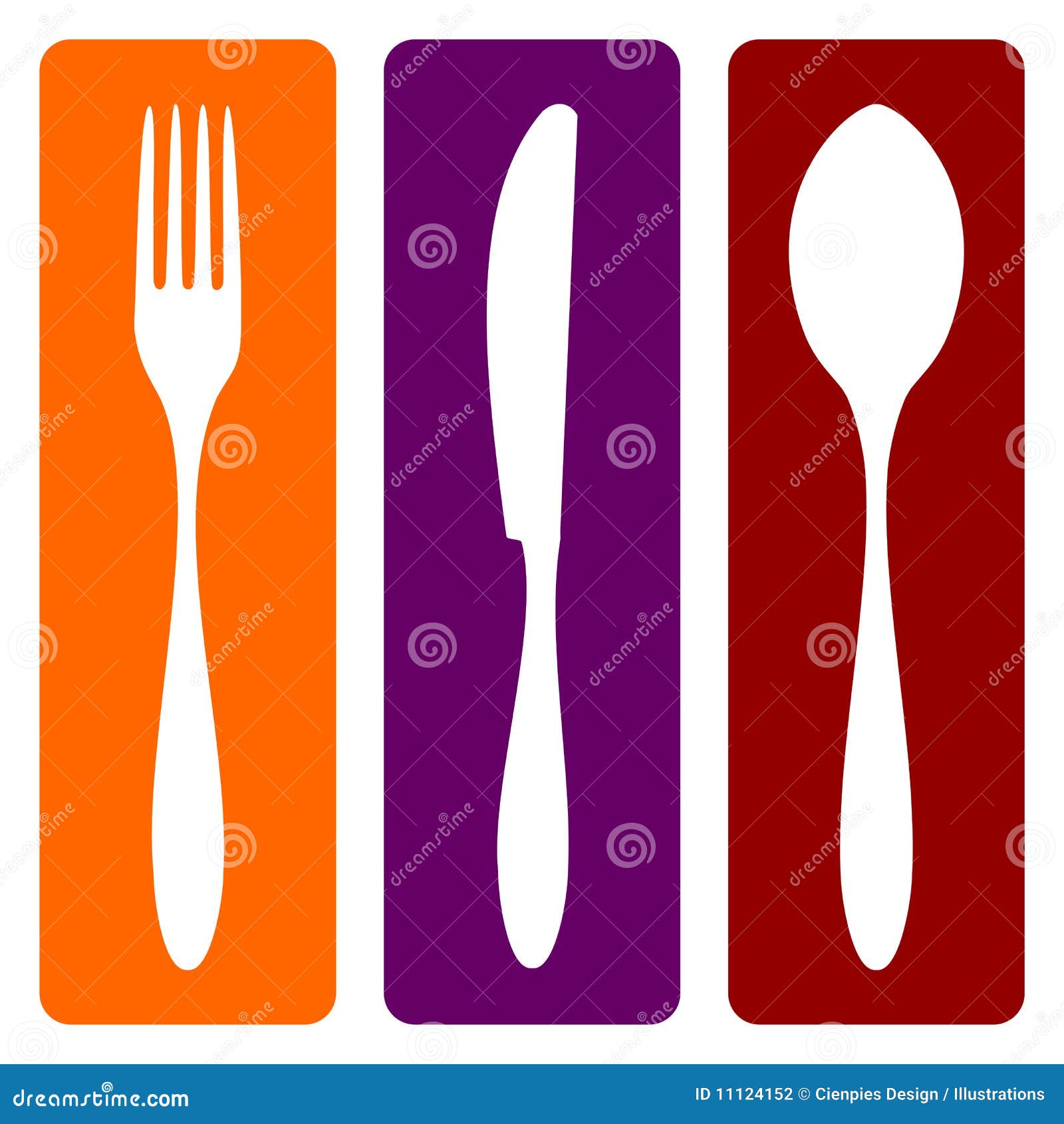 fork, knife and spoon