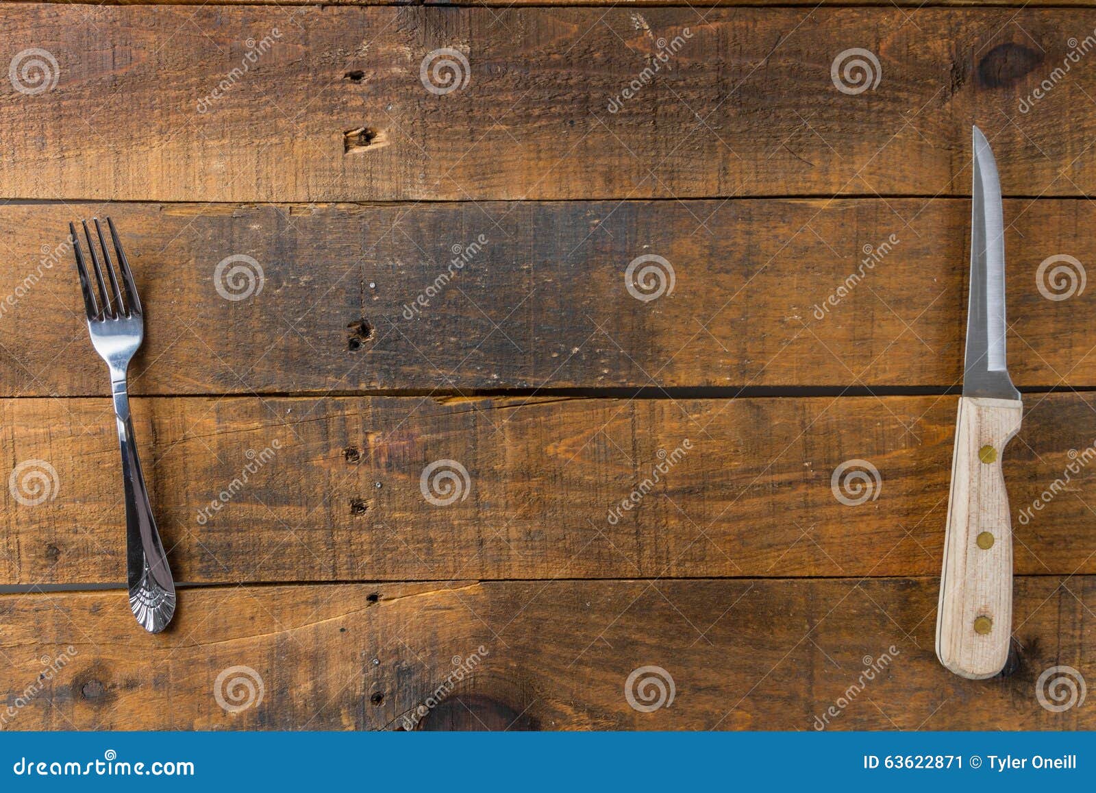 Fork and knife on wood stock image. Image of grunge, fork 63622871