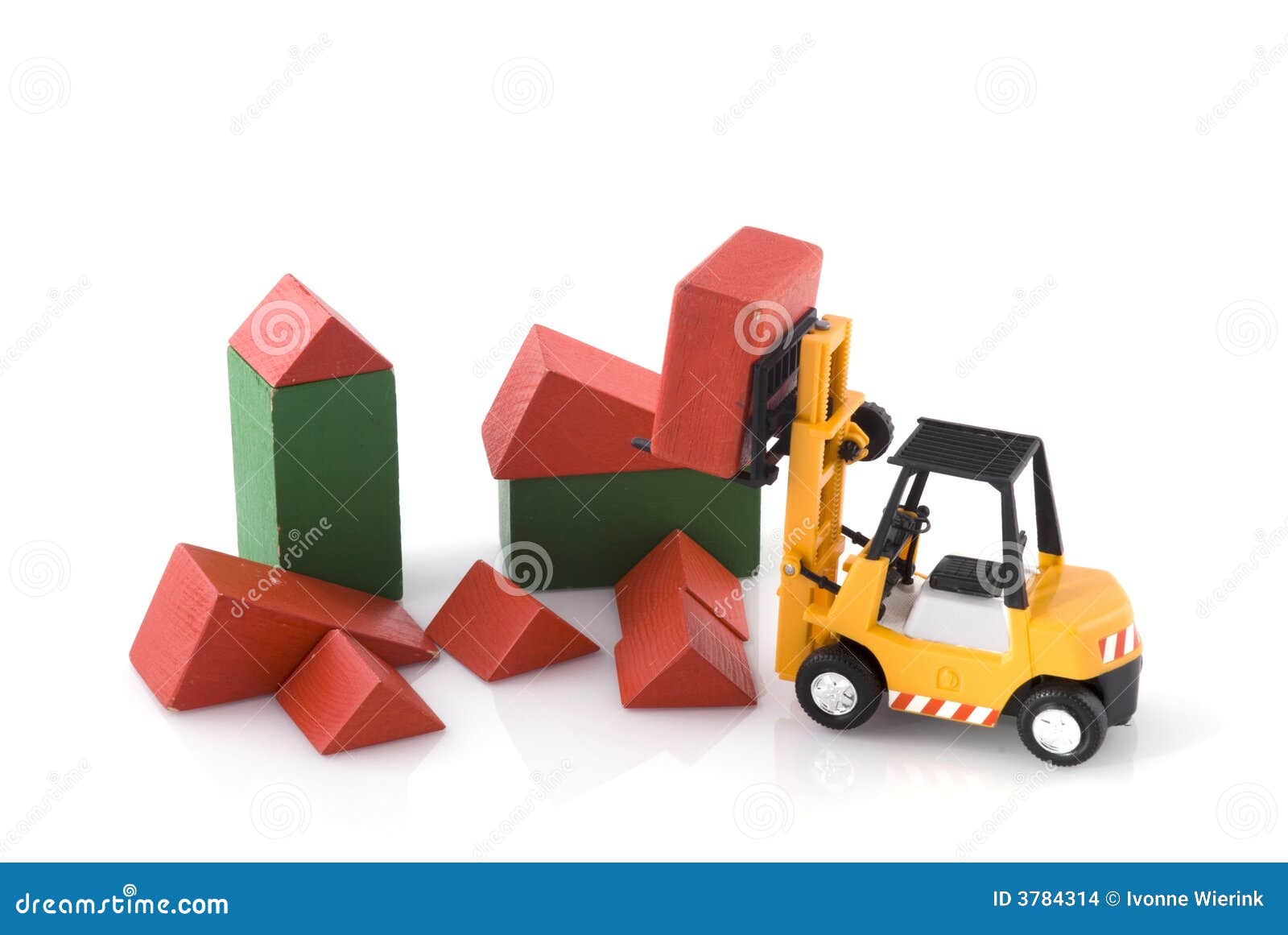 Forklift Truck at Toys Construction Place Stock Photo Image of
