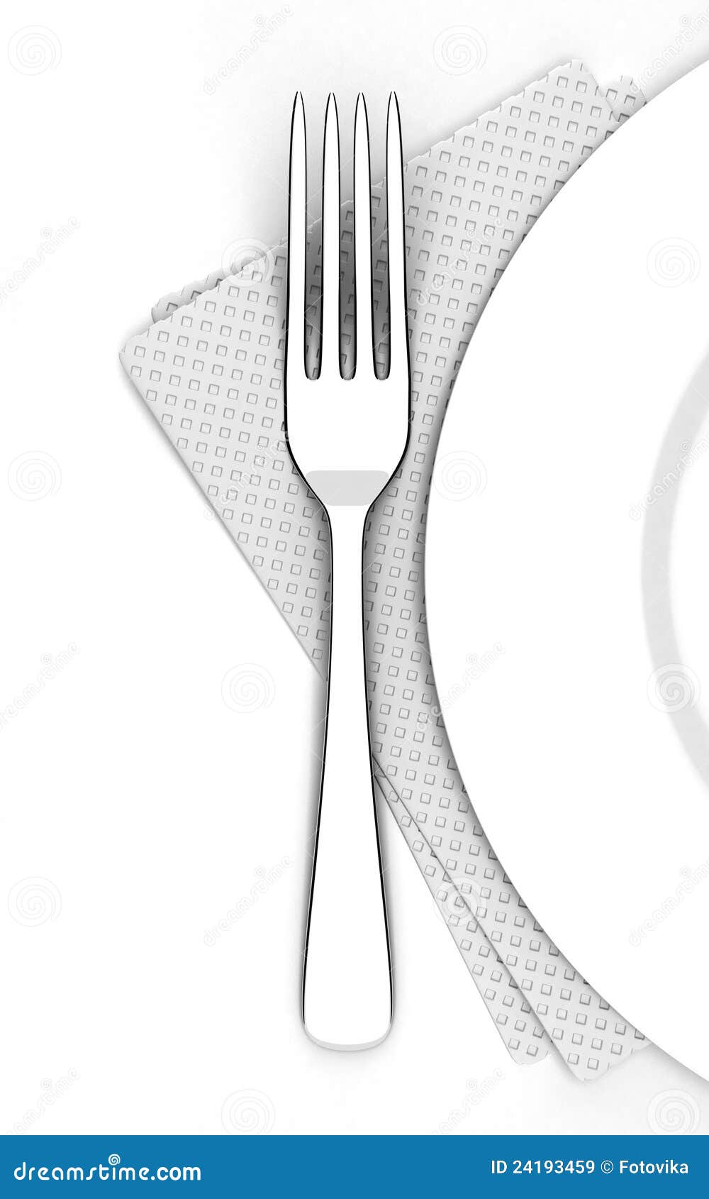 Fork near a plate stock illustration. Illustration of reflection 24193459