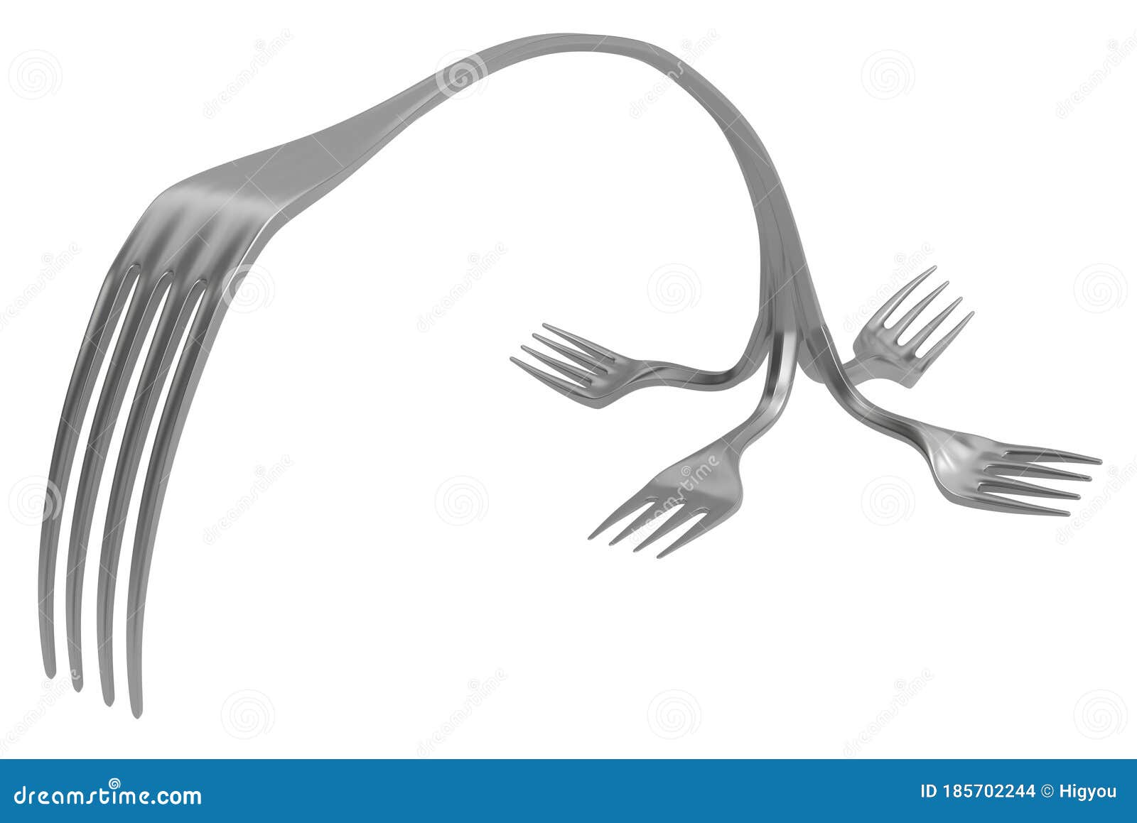 Fork Odd Abstract Bend stock illustration. Illustration of object