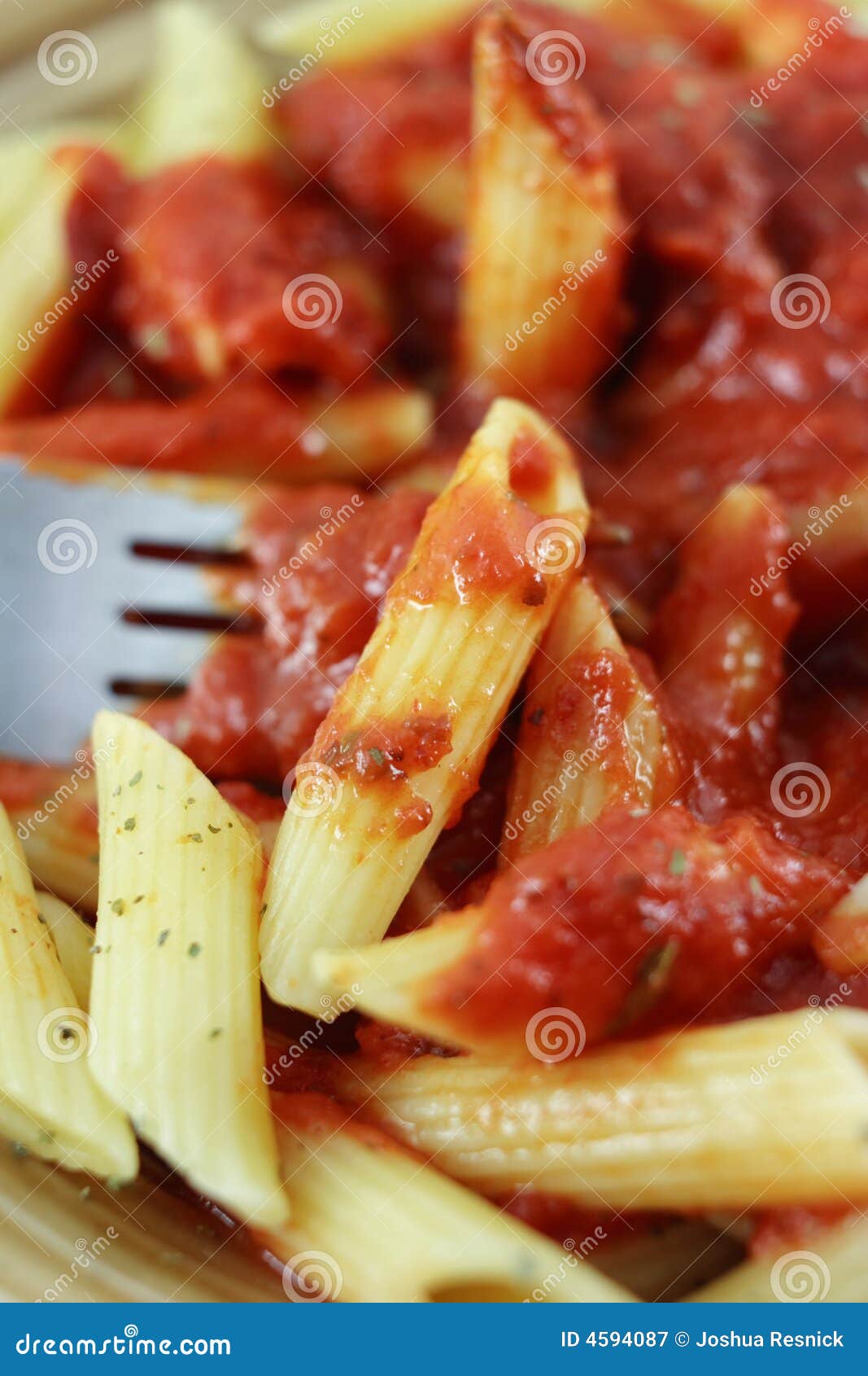 Fork in pasta dish macro stock image. Image of pierce 4594087