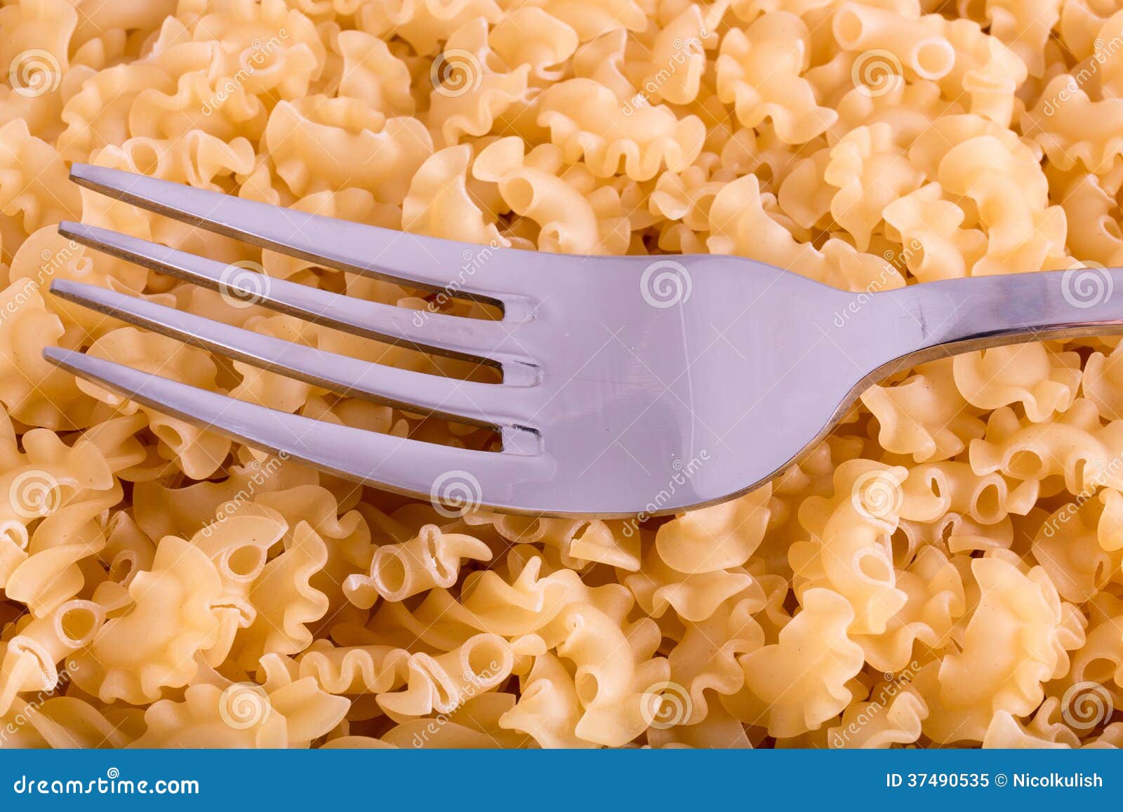 Fork with pasta stock image. Image of pasta, product 37490535