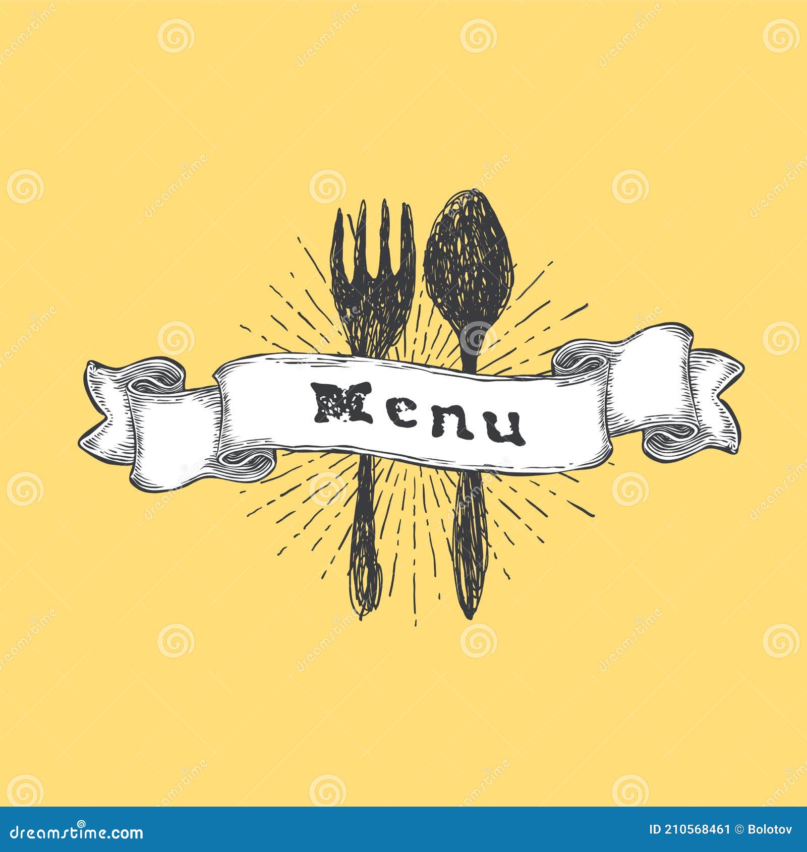Fork and Spoon. Restaurant Menu Template Stock Vector Illustration of