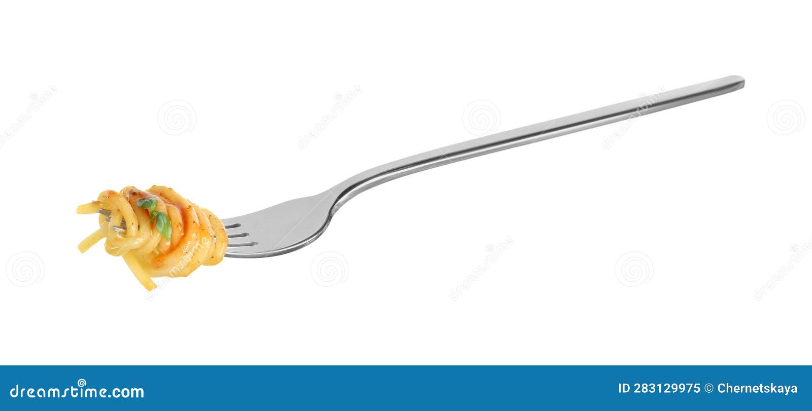 Fork with Tasty Pasta Isolated on White Stock Image Image of cuisine