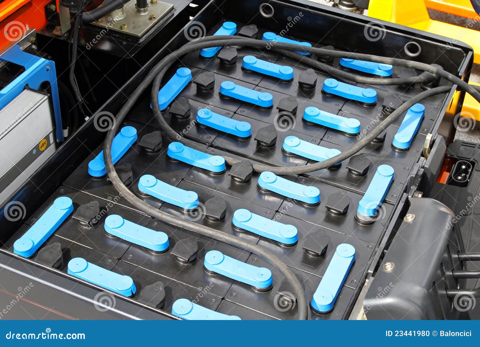 Forklift battery stock photo. Image of battery, volt 23441980
