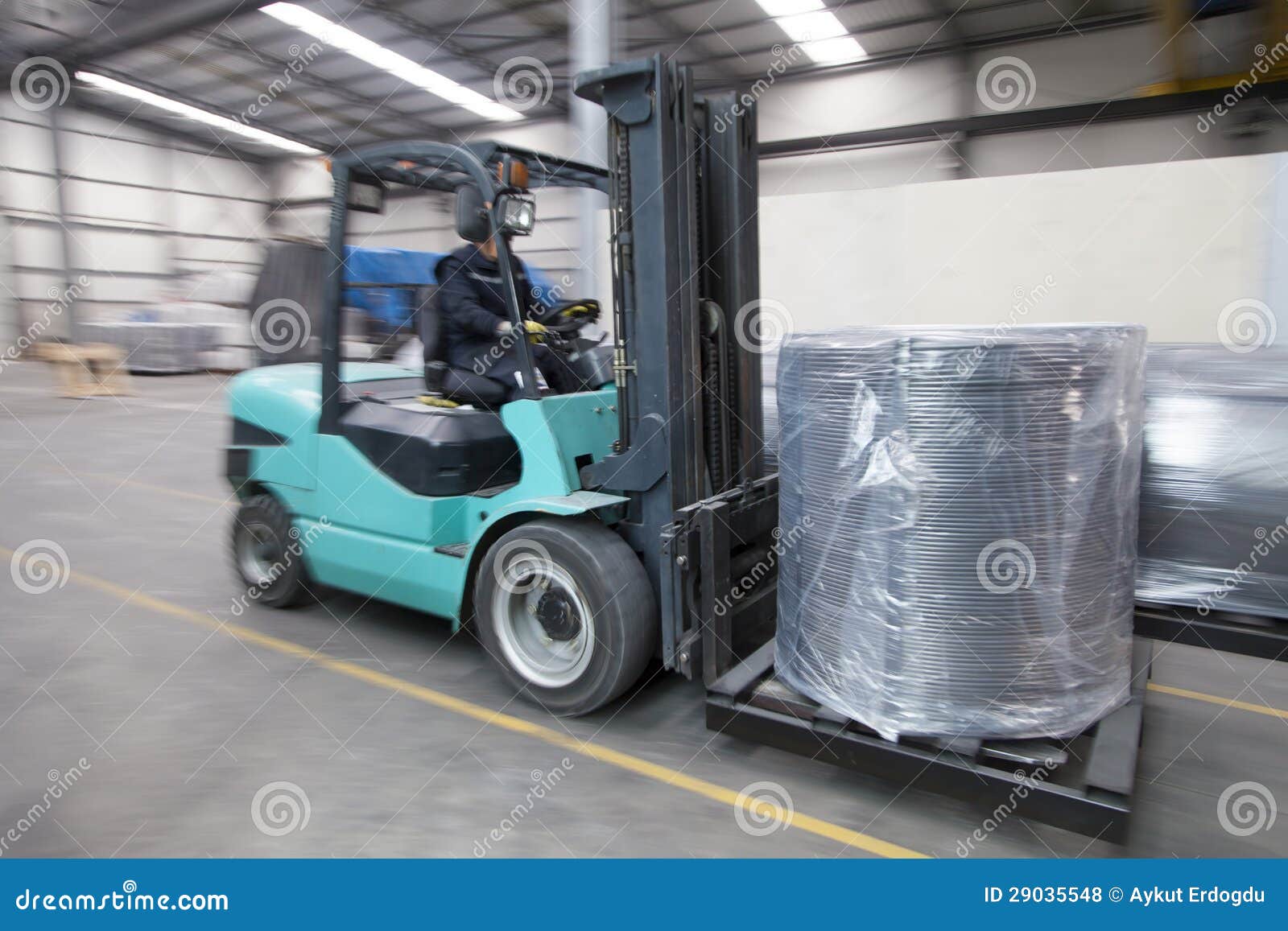 forklift carrying cargo