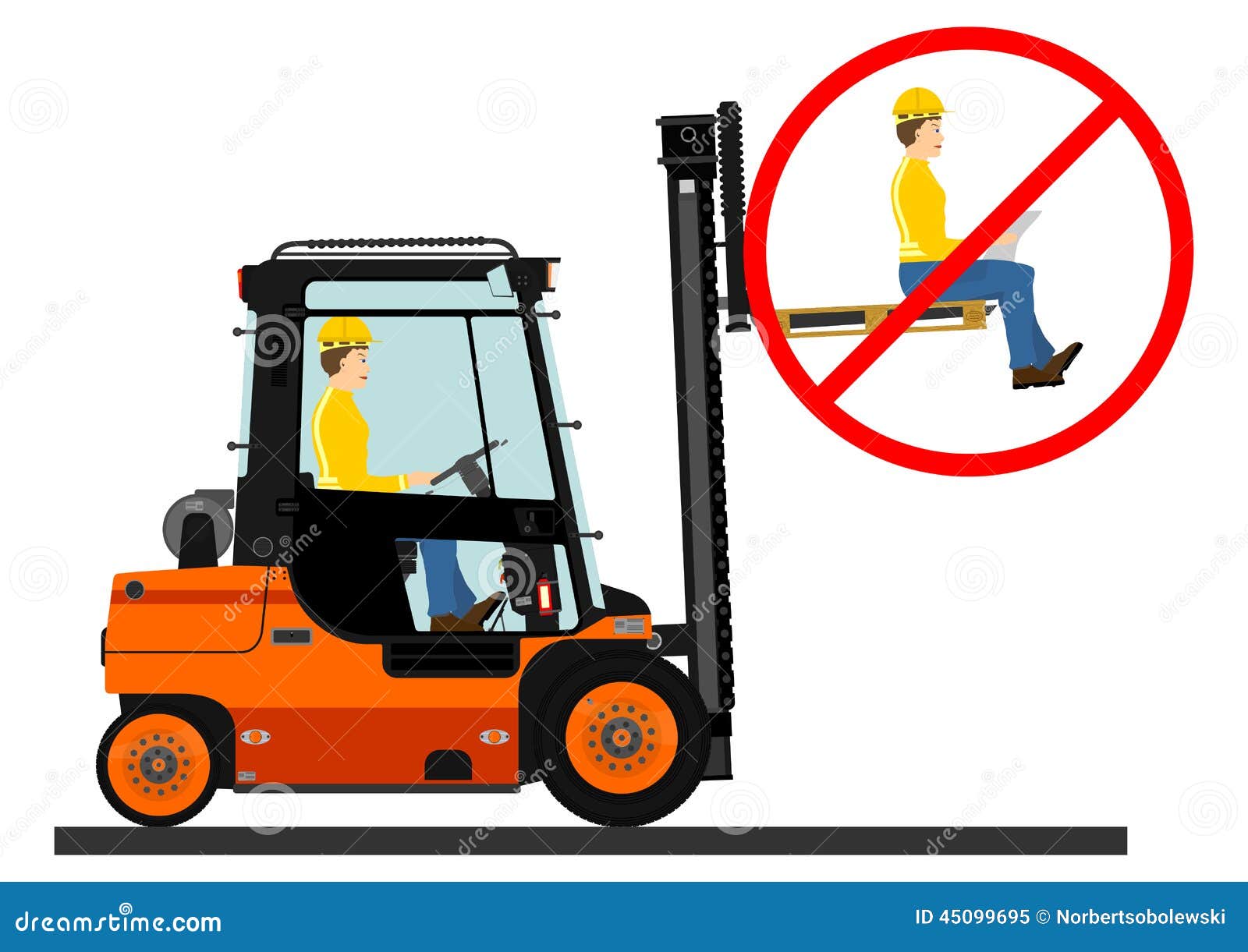 Forklift dangers stock vector. Illustration of equipment 45099695