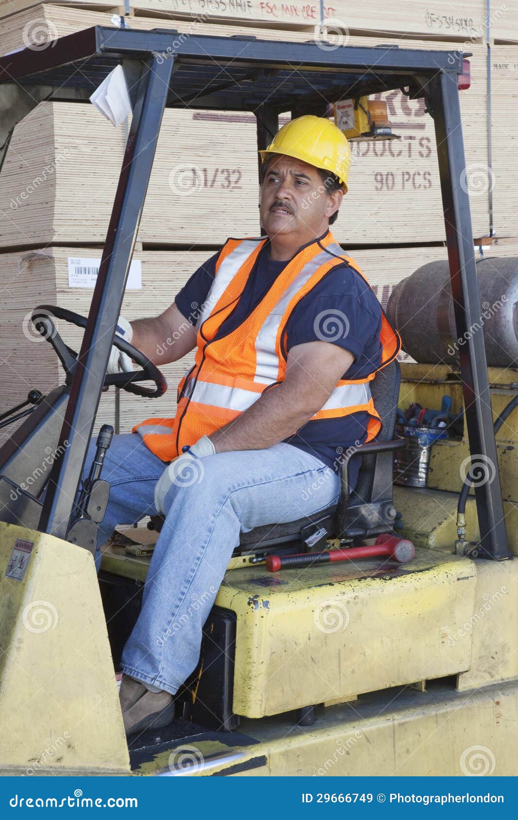 Forklift Driver Driving in Warehouse Stock Image Image of equipment
