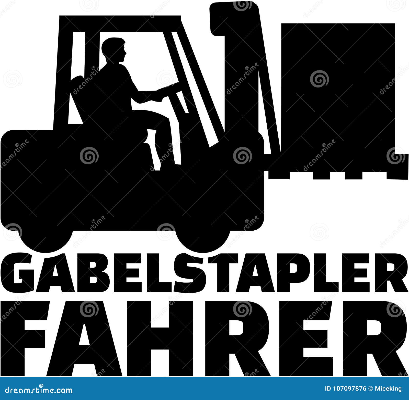Forklift Driver with German Job Title Stock Vector Illustration of