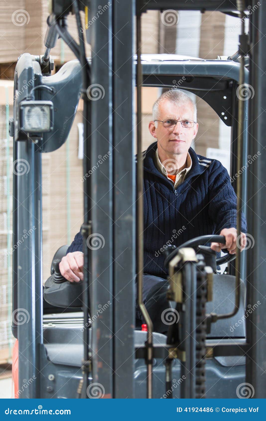 Forklift driver stock photo. Image of cargo, industrial 41924486