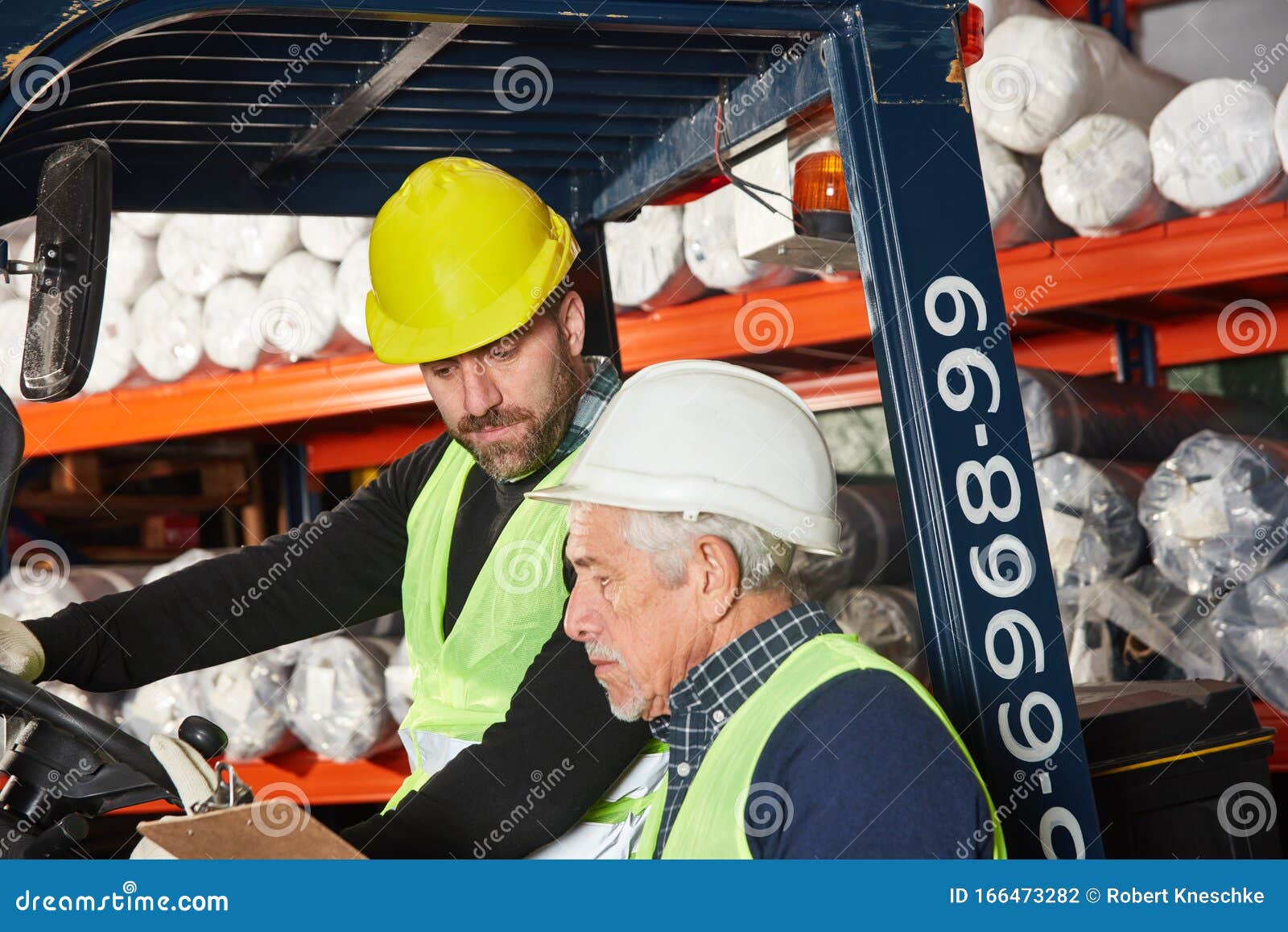 Forklift Driver And Order Picker As A Team Stock Photo Image Of Depot Charge 166473282