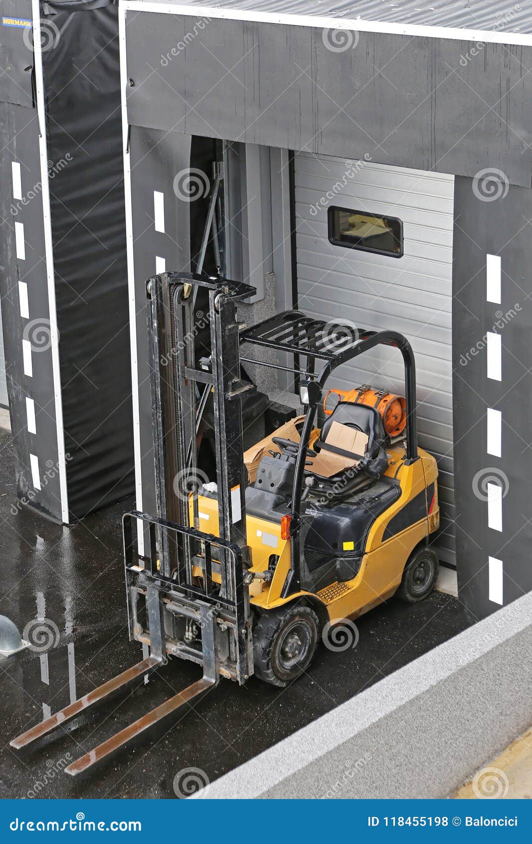 Forklift stock photo. Image of freight, forklifts, door 118455198