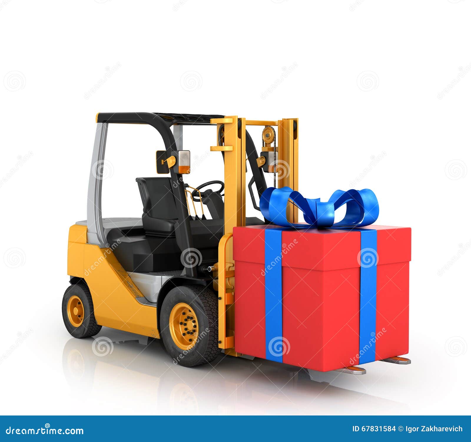 Forklift With Gift Box Stock Photography 22495184