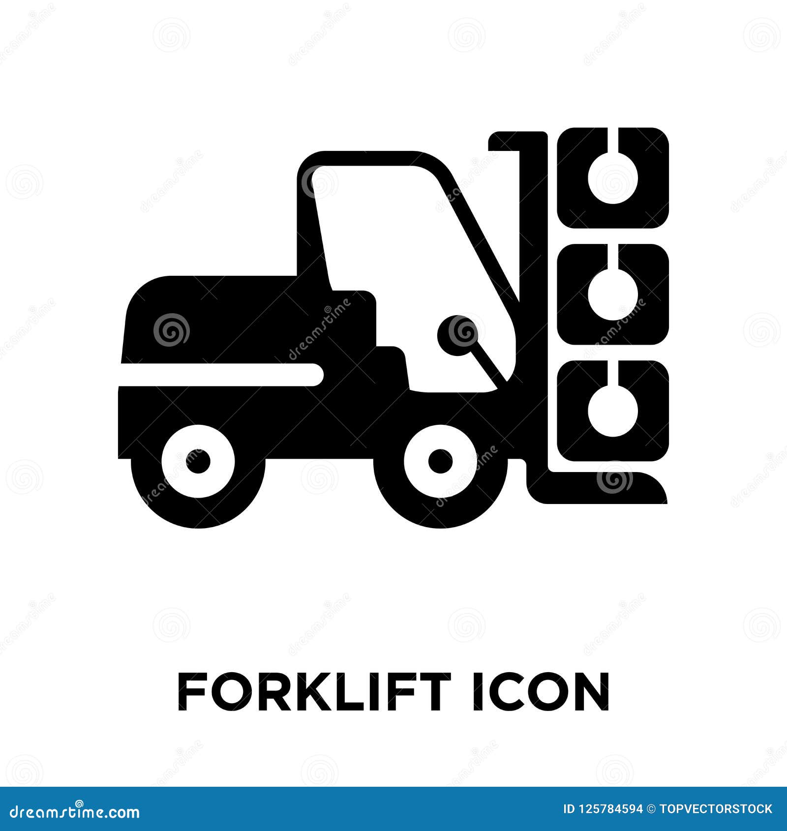 Forklift icon vector isolated on white background, logo concept of Forklift sign on transparent background, filled black symbol