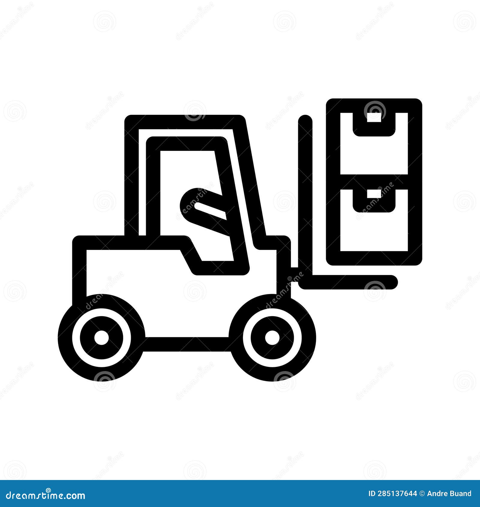 Forklift Line Icon Illustration Vector Graphic Stock Vector