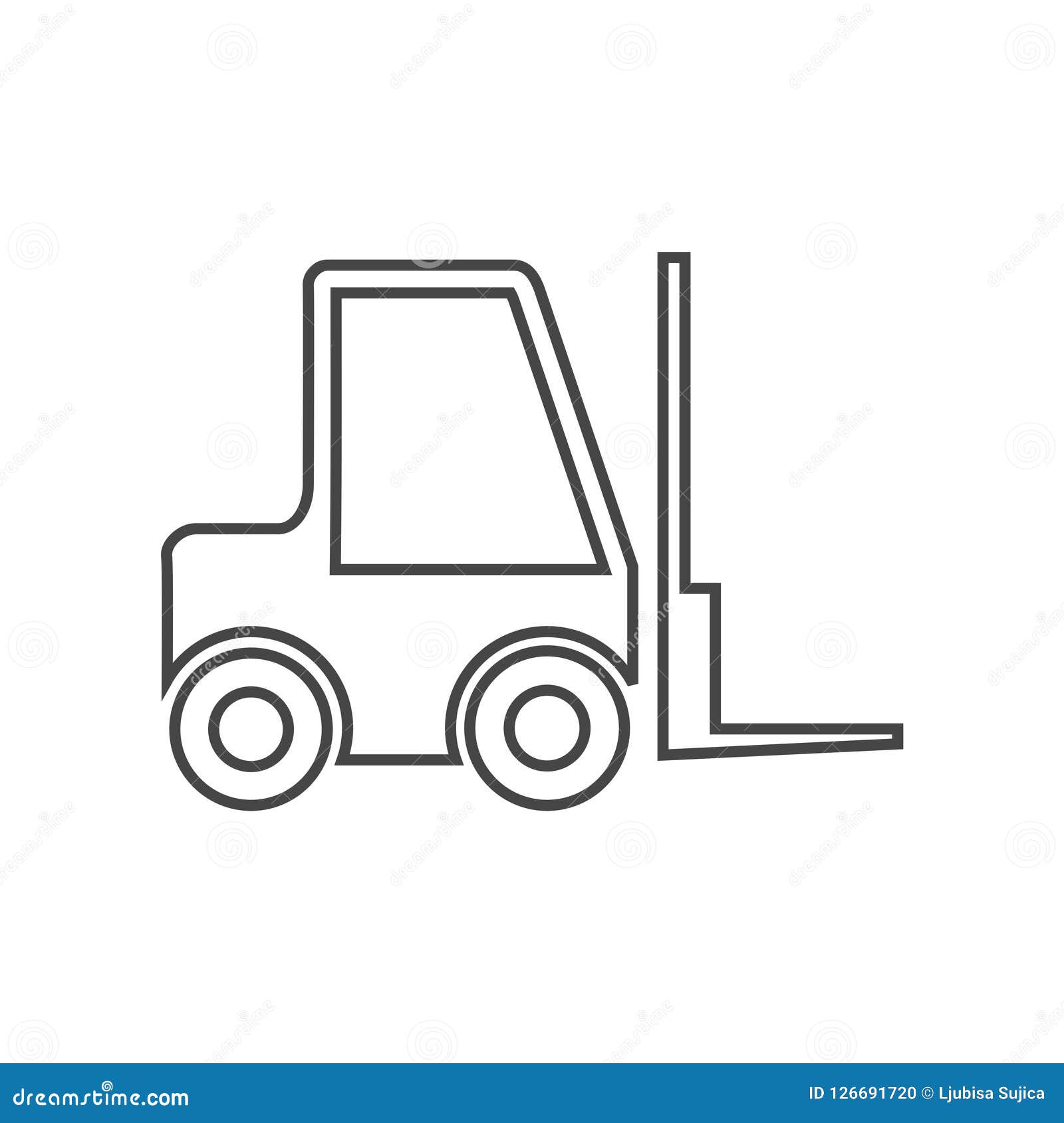 Forklift line icon stock vector. Illustration of movement 126691720